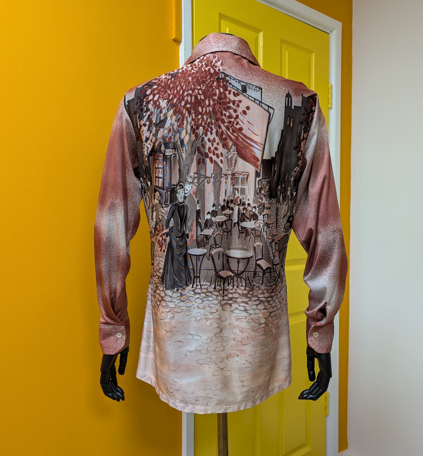 Epic 1970s Studio Five by Drummond novelty print shirt