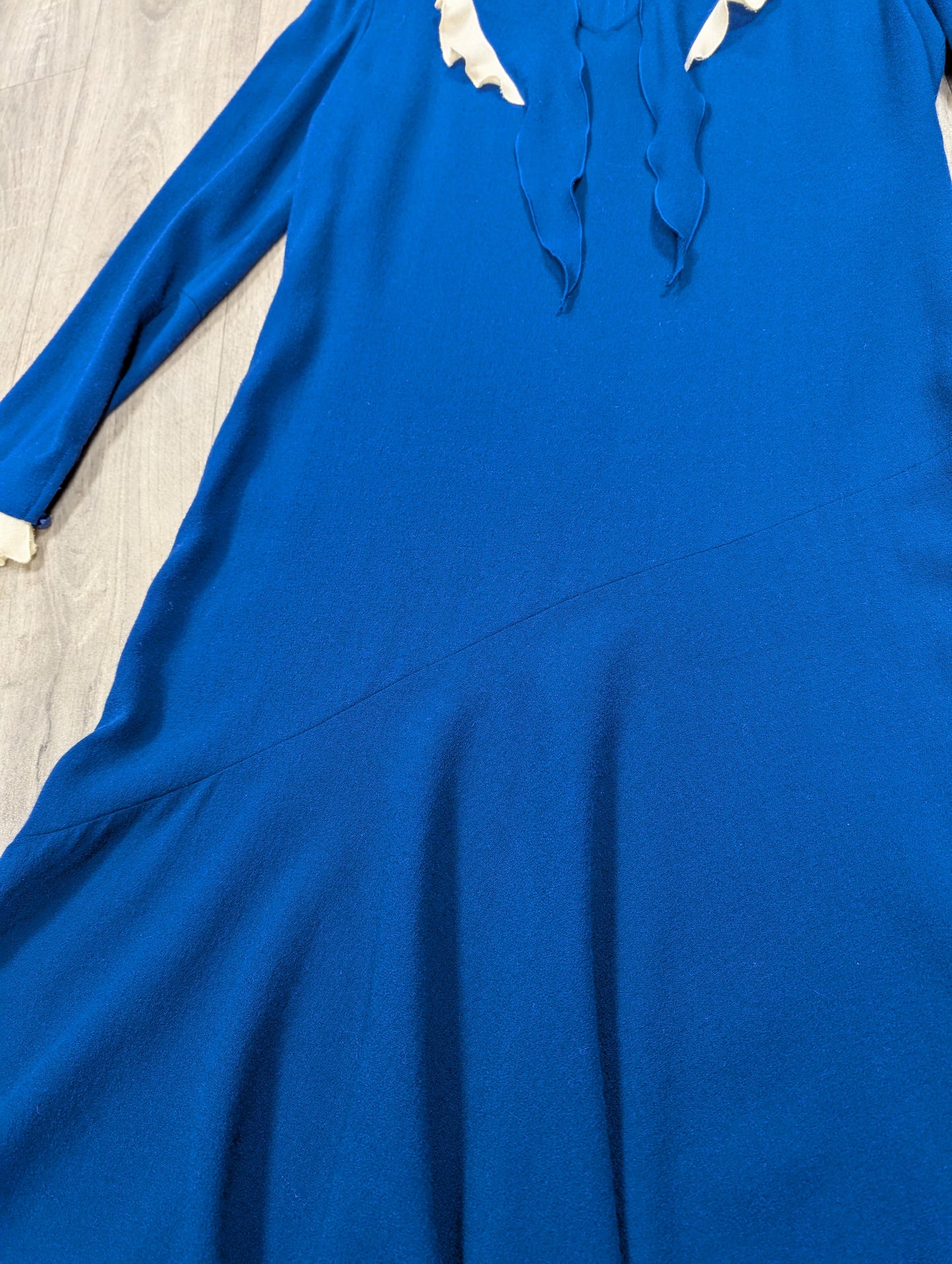 70s/80s Peter Barron blue pure wool dress - 12