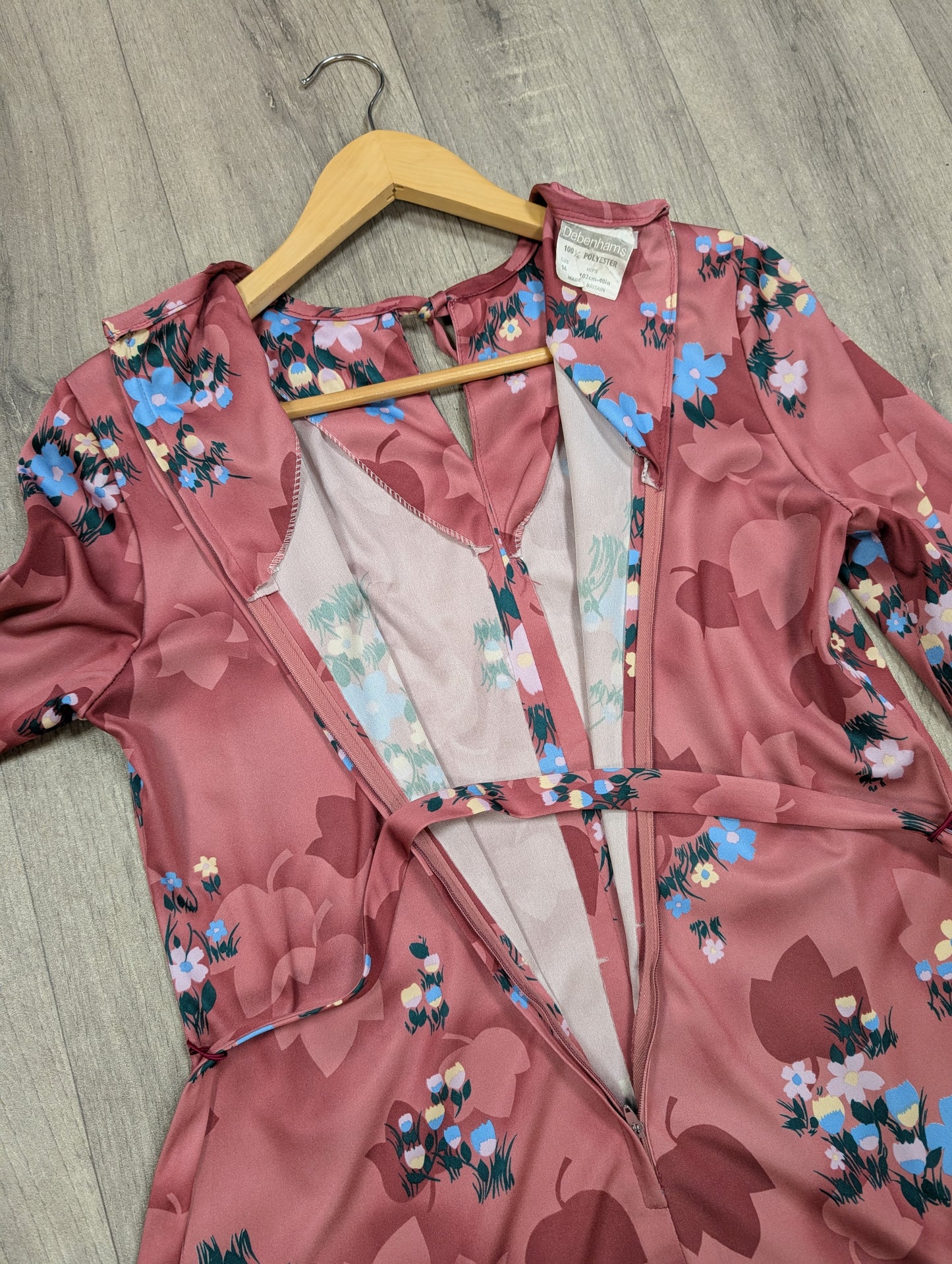 1970s Debenhams dress and belt - Size 12/14