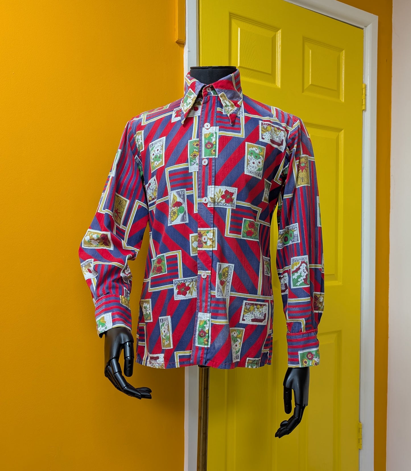 1970s David Langman novelty print shirt