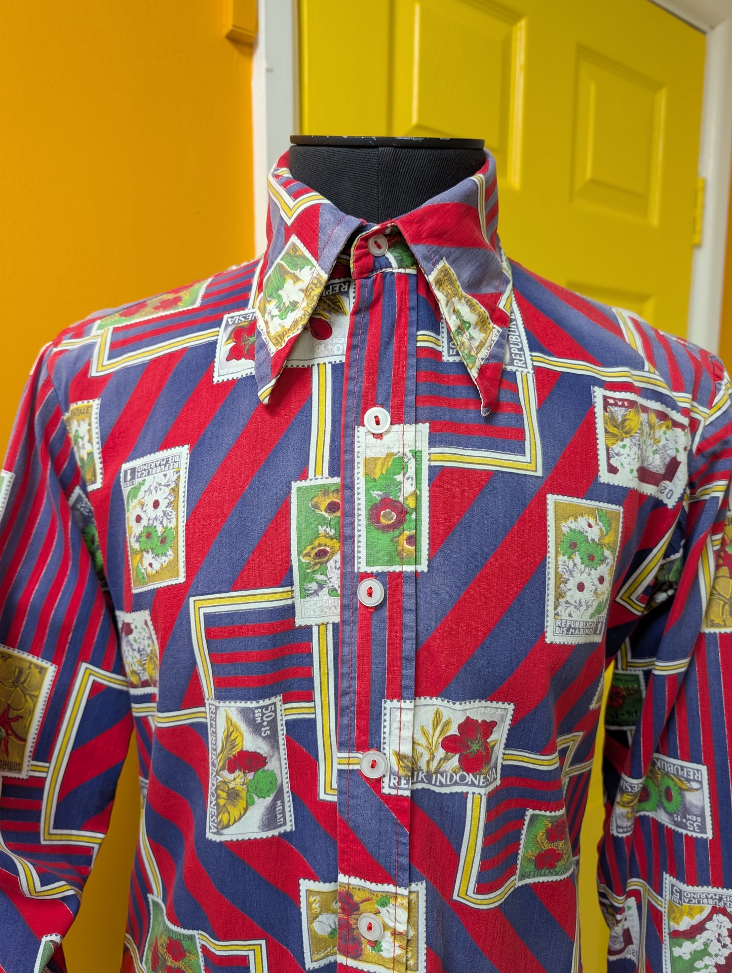 1970s David Langman novelty print shirt
