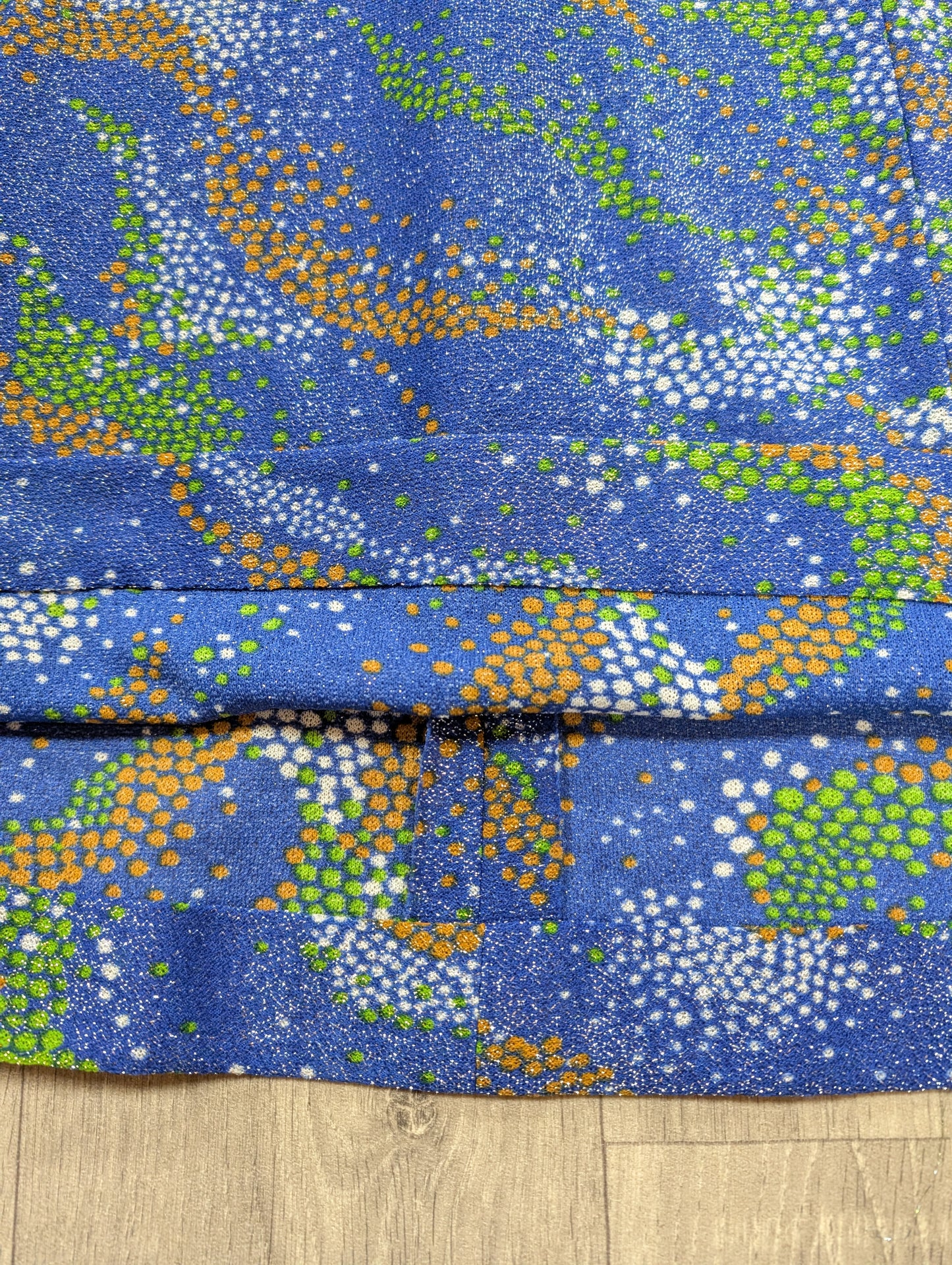1970s Riddella crimplene lurex maxi dress - Size 14