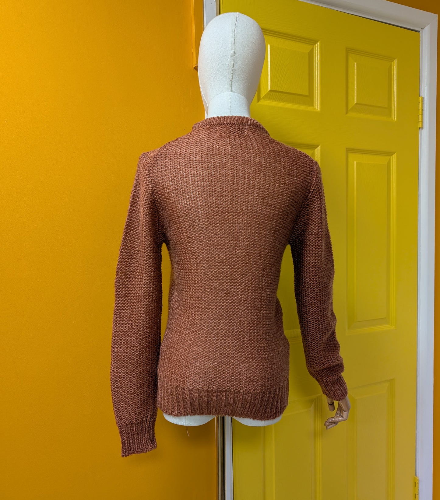 1980s Honeysuckle acrylic jumper - XS/S