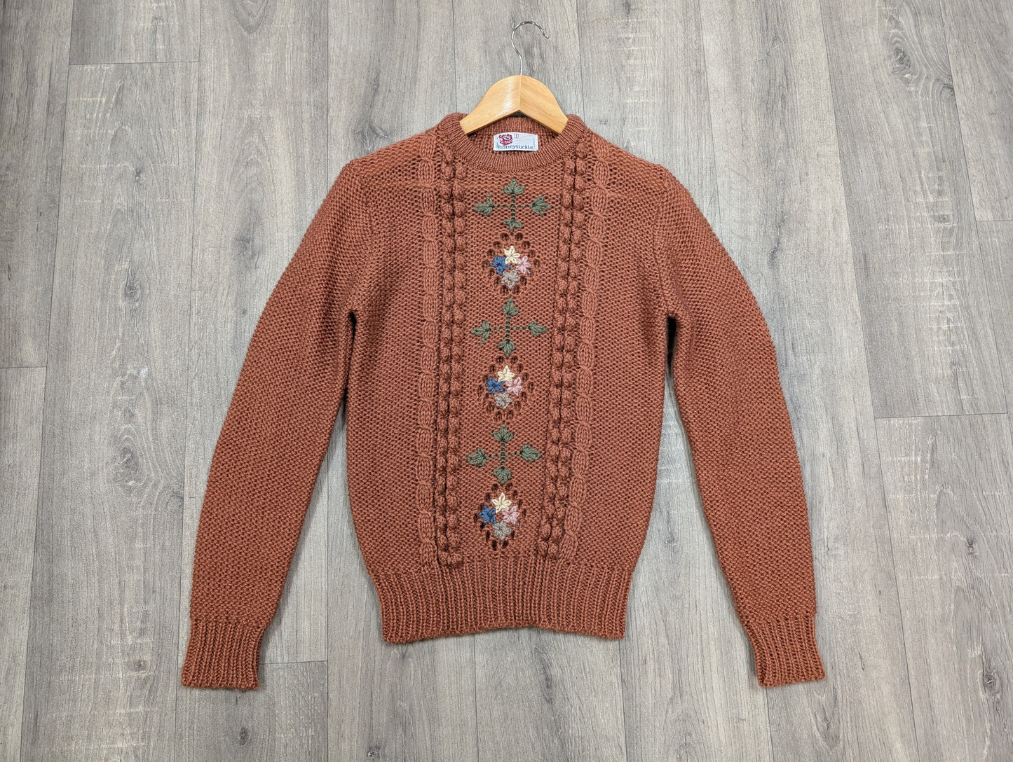1980s Honeysuckle acrylic jumper - XS/S