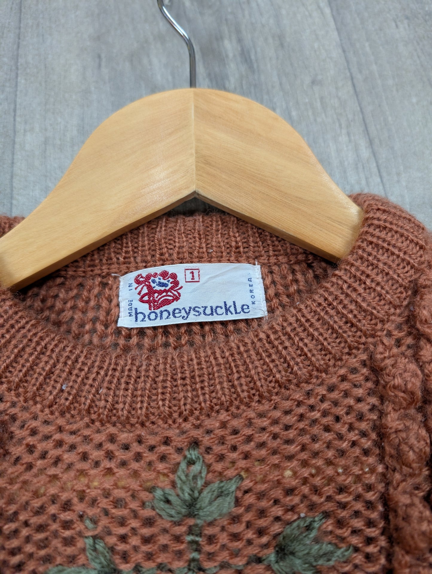 1980s Honeysuckle acrylic jumper - XS/S