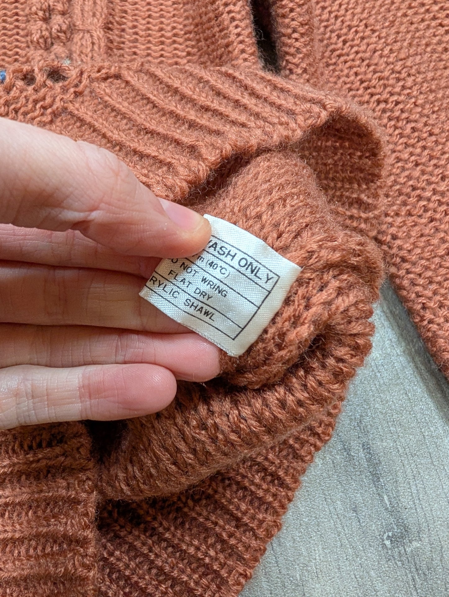 1980s Honeysuckle acrylic jumper - XS/S