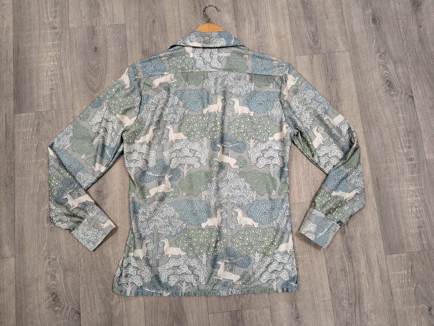 1970s novelty deer/tree print shirt