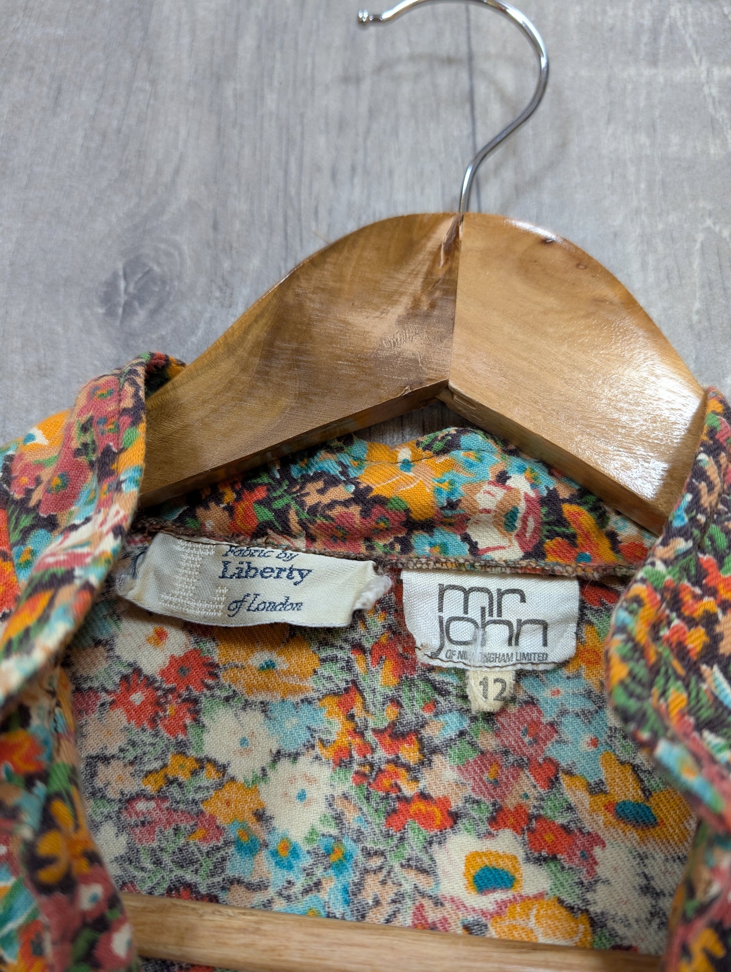 1970s Mr John Liberty fabric top and skirt - XS