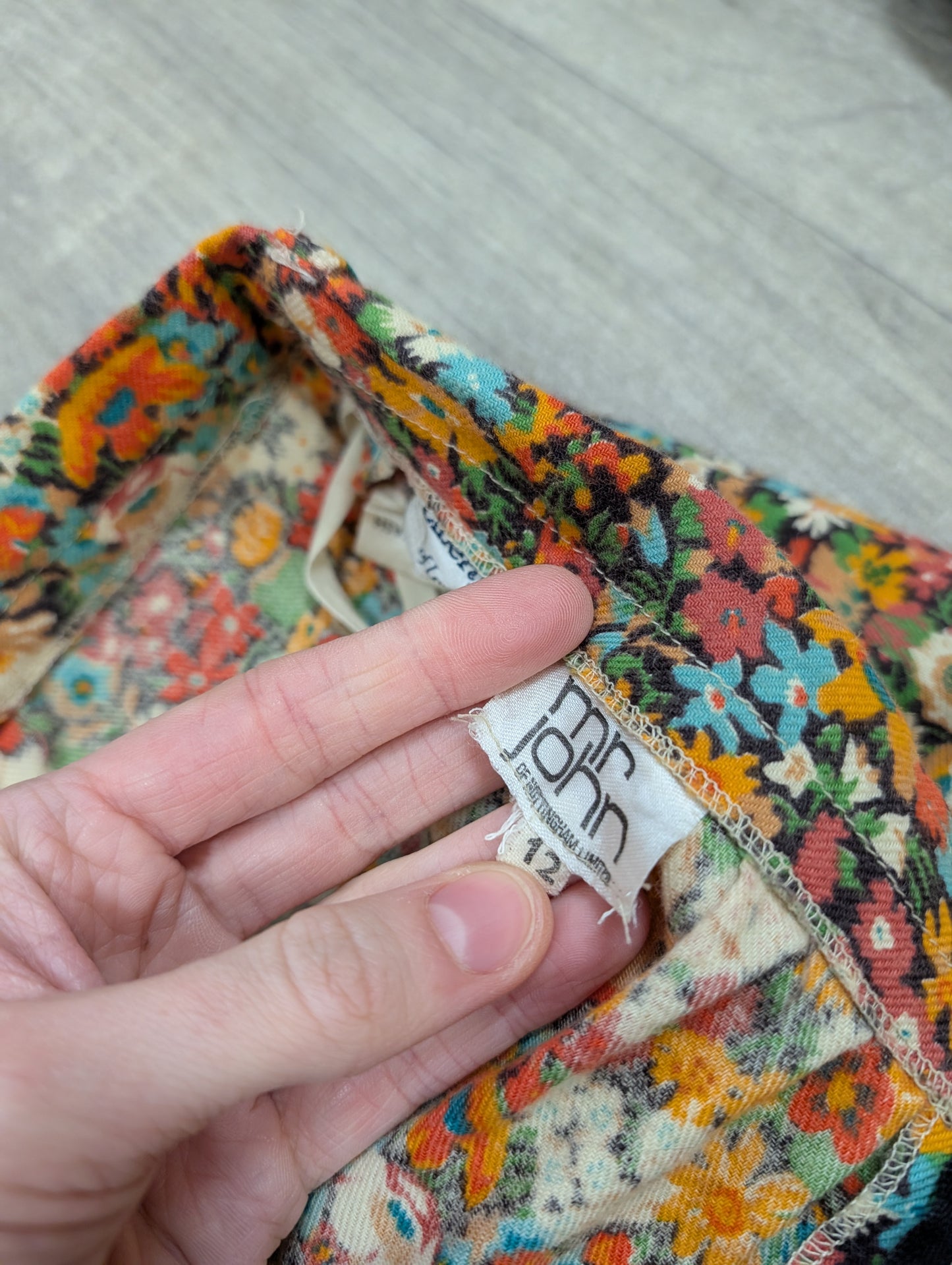 1970s Mr John Liberty fabric top and skirt - XS