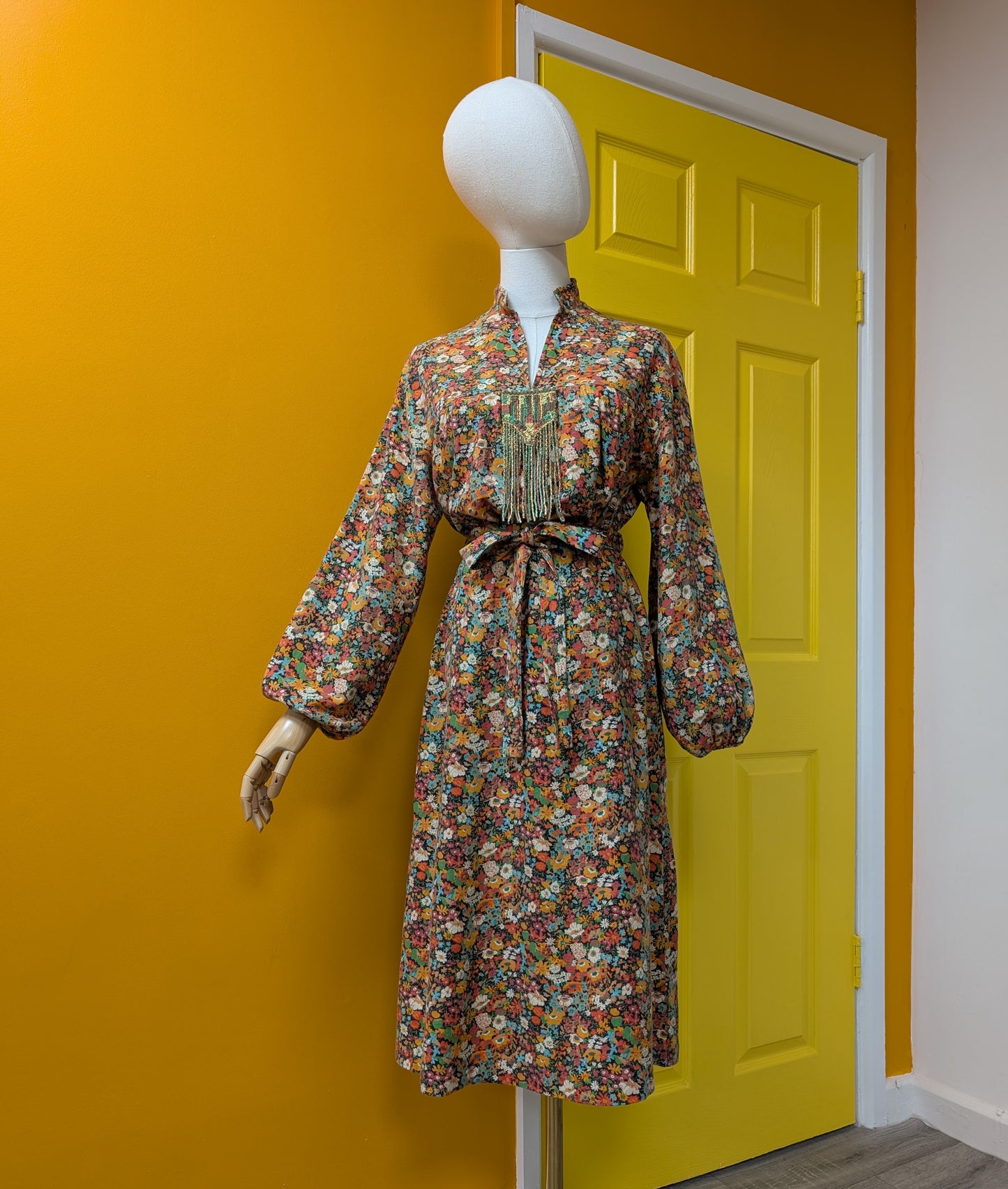 1970s Mr John Liberty fabric top and skirt - XS
