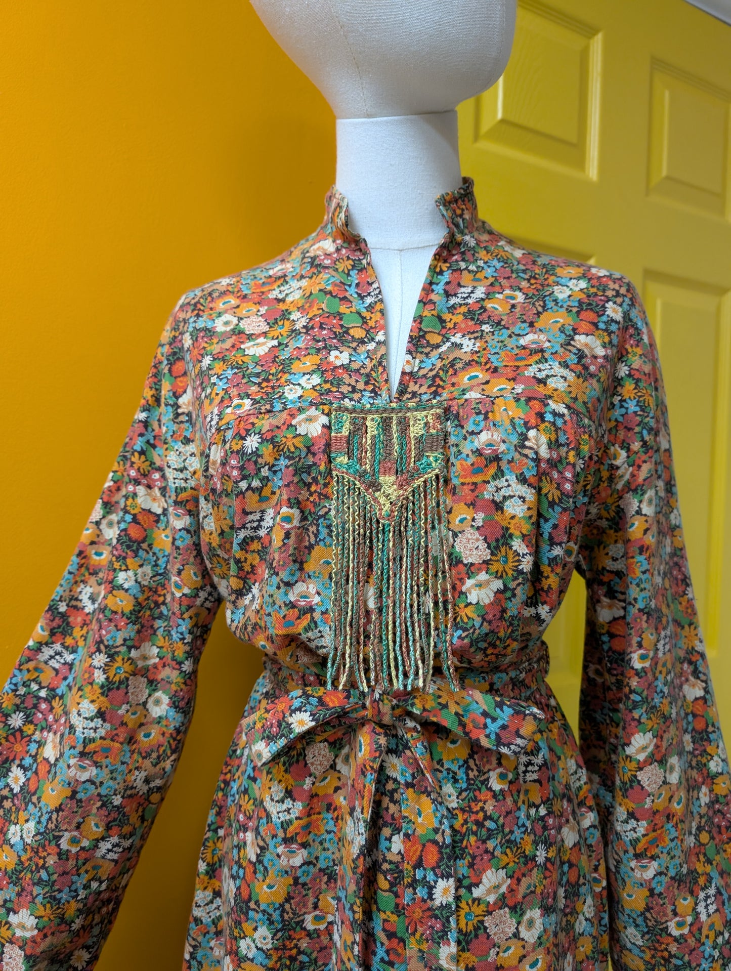 1970s Mr John Liberty fabric top and skirt - XS