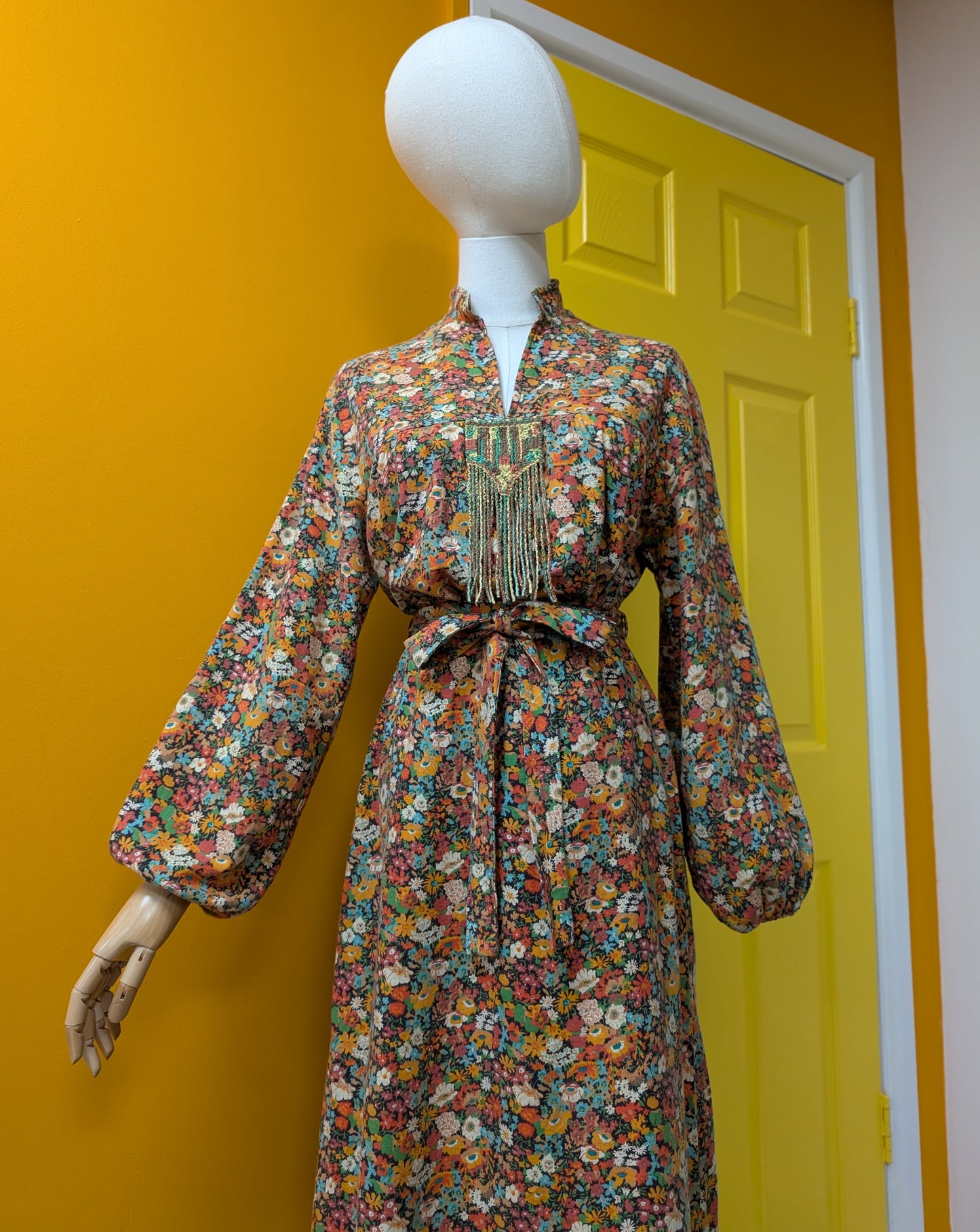 1970s Mr John Liberty fabric top and skirt - XS