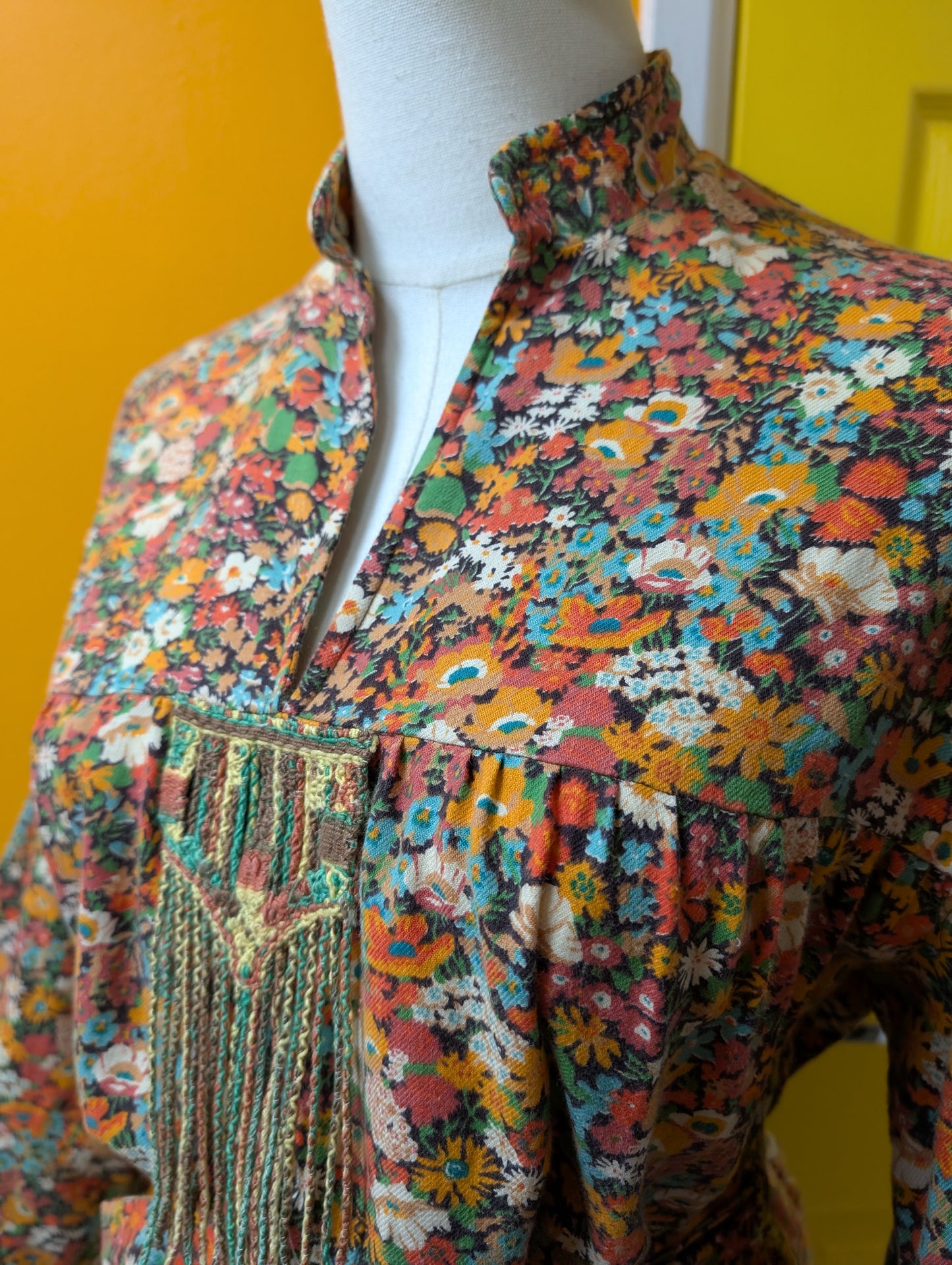 1970s Mr John Liberty fabric top and skirt - XS