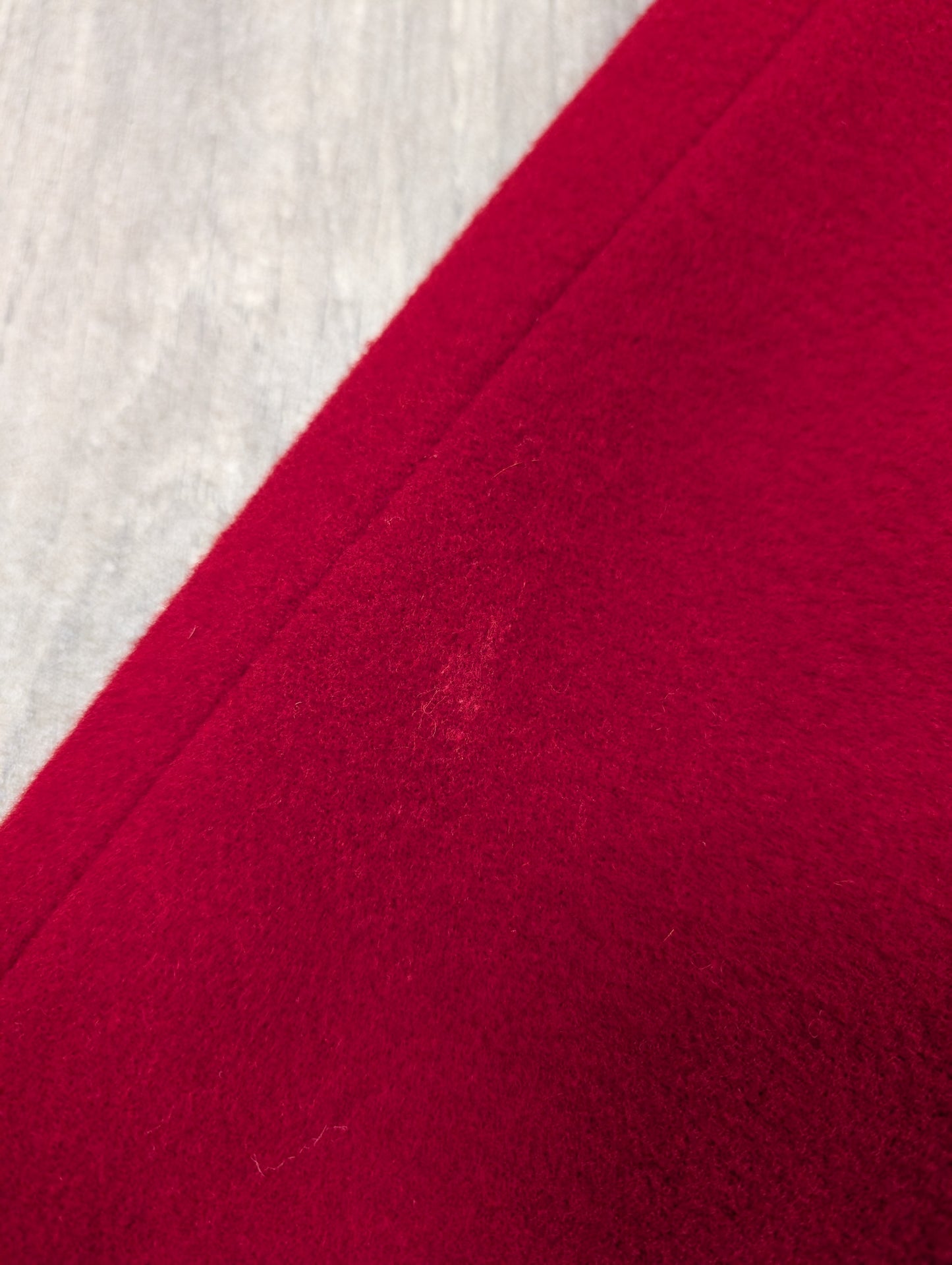 Deadstock 1980s David Barry red wool and cashmere coat - XL