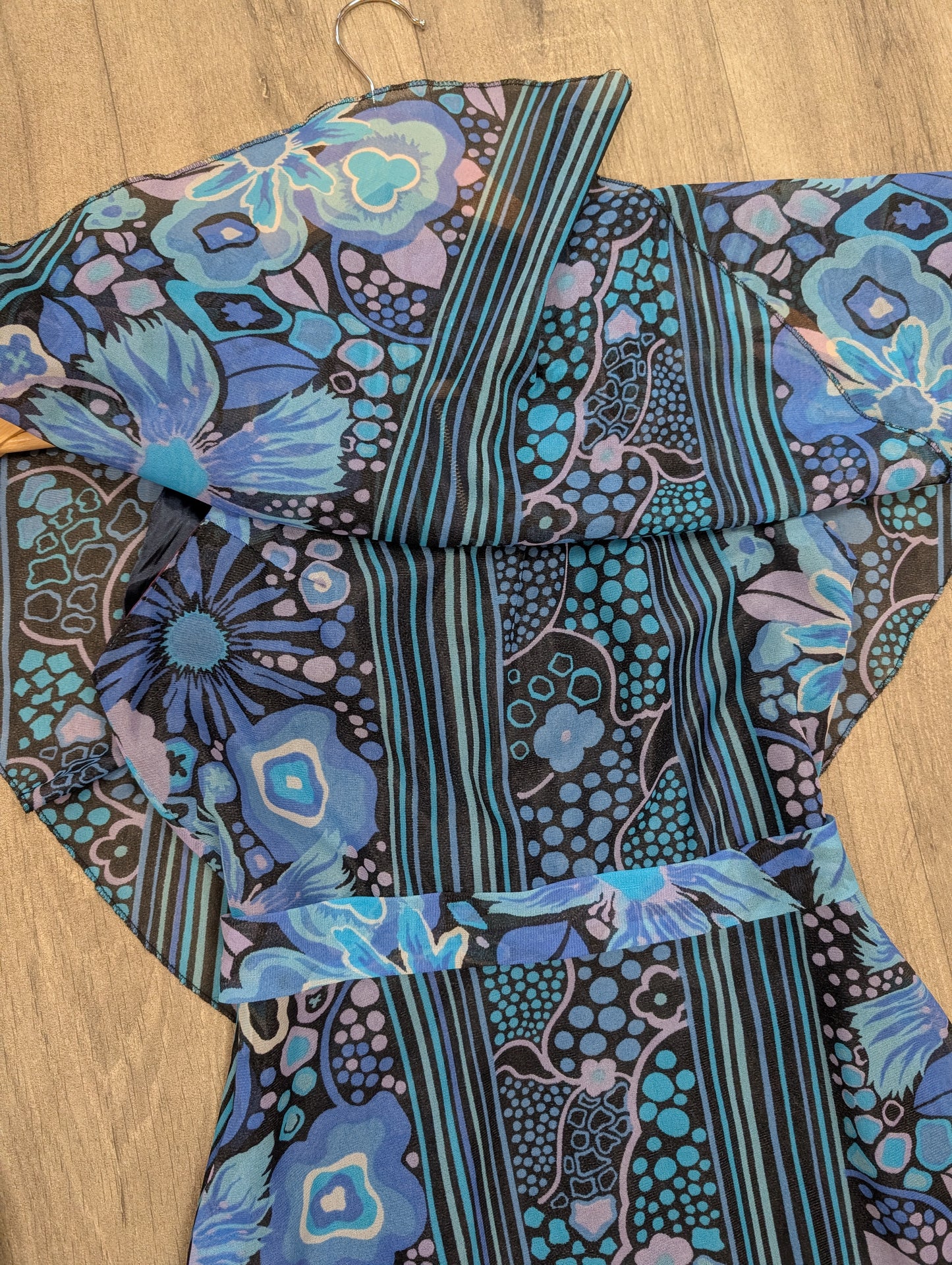 1970s dress with attached cape - Size 6/8