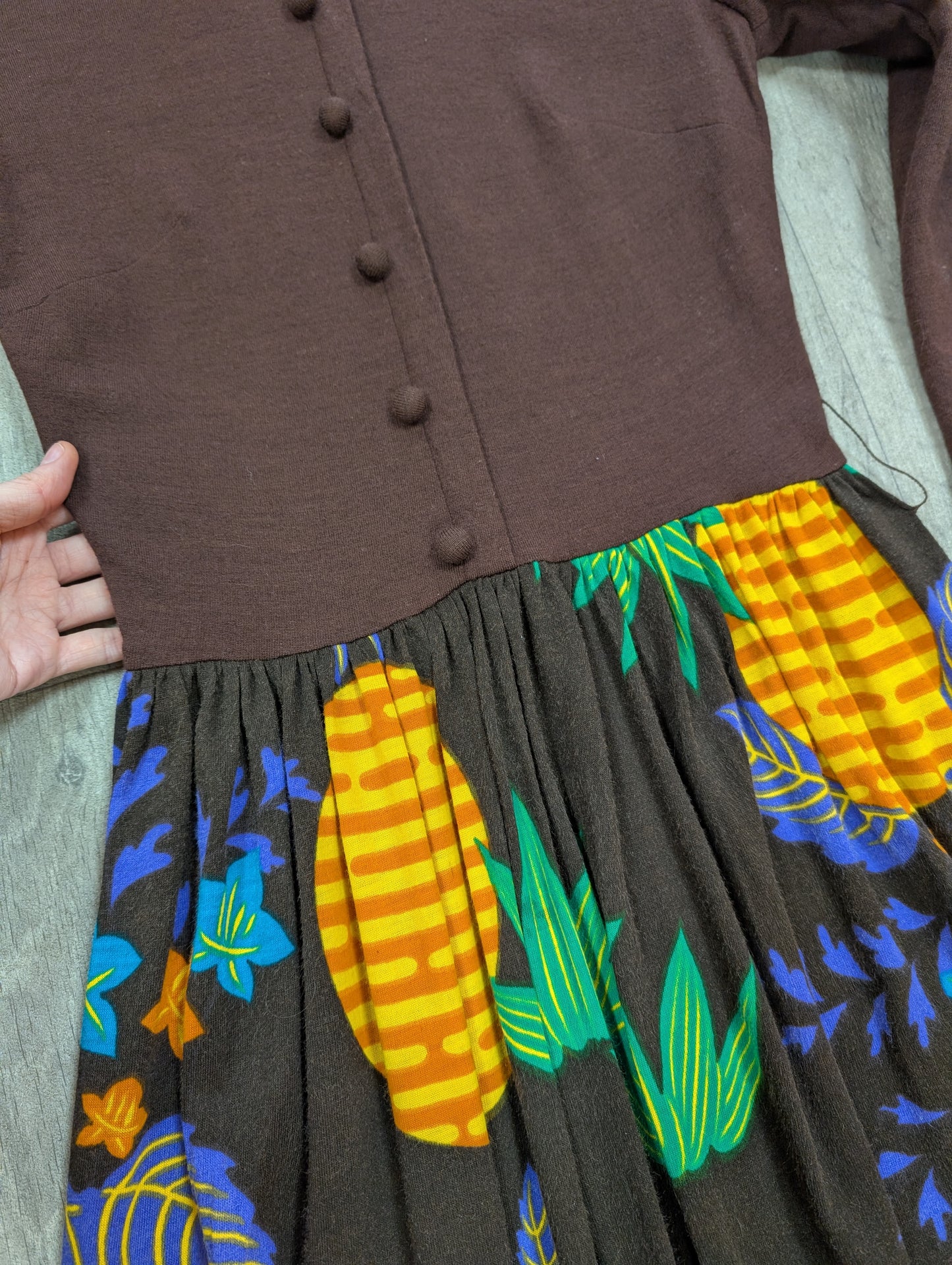 1970s Peter Barron maxi dress and belt - Size 6/8