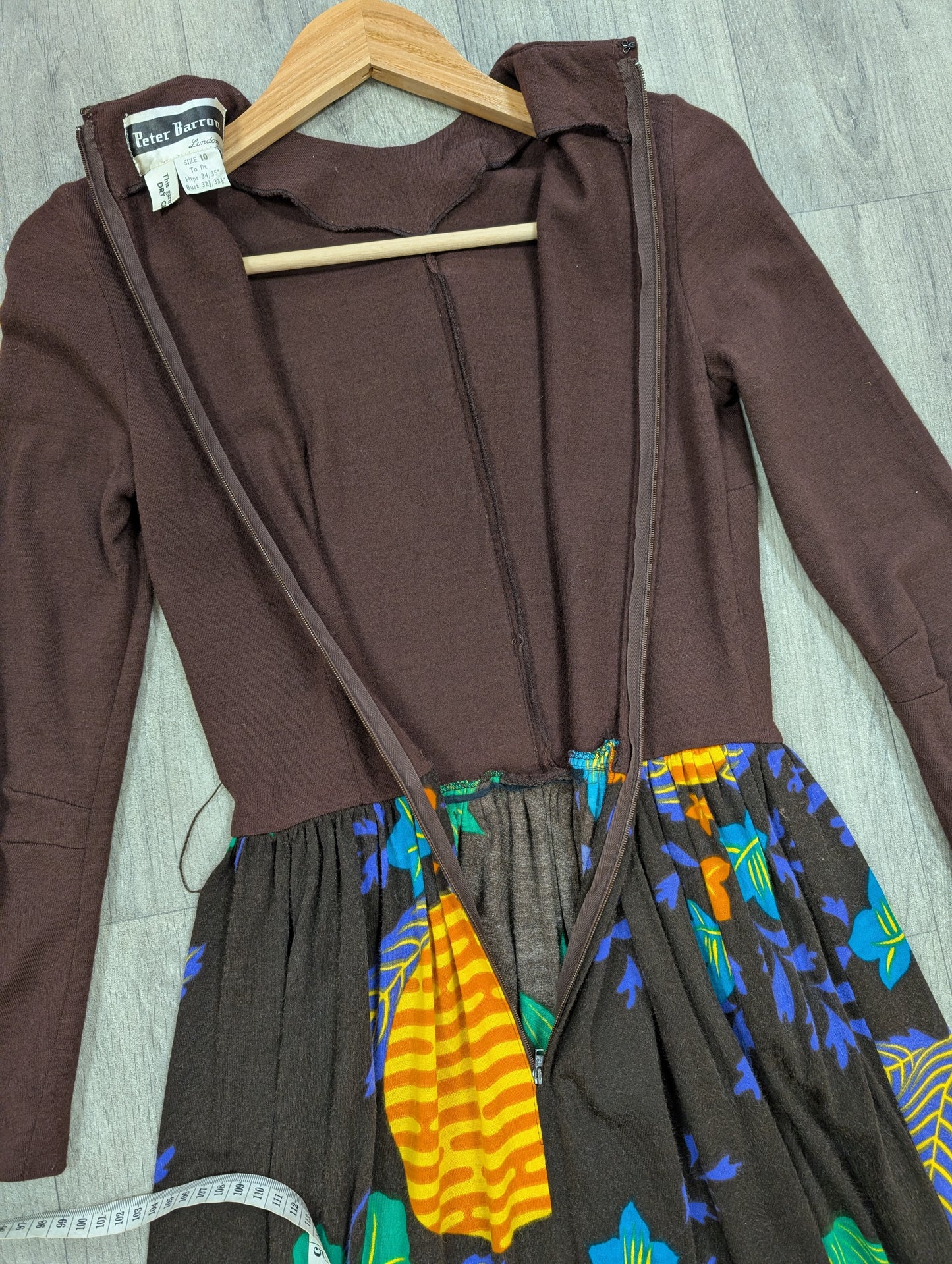 1970s Peter Barron maxi dress and belt - Size 6/8