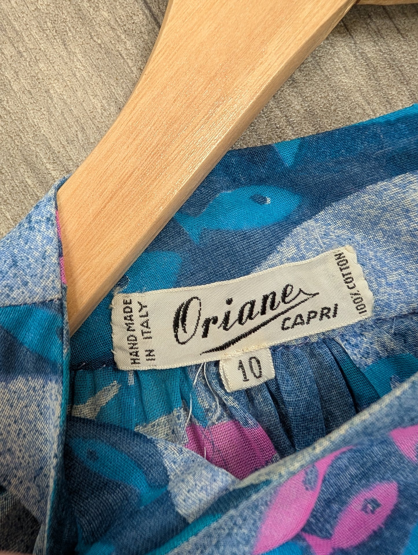 Epic 60s/70s Oriane Capri fish print sheer beach dress