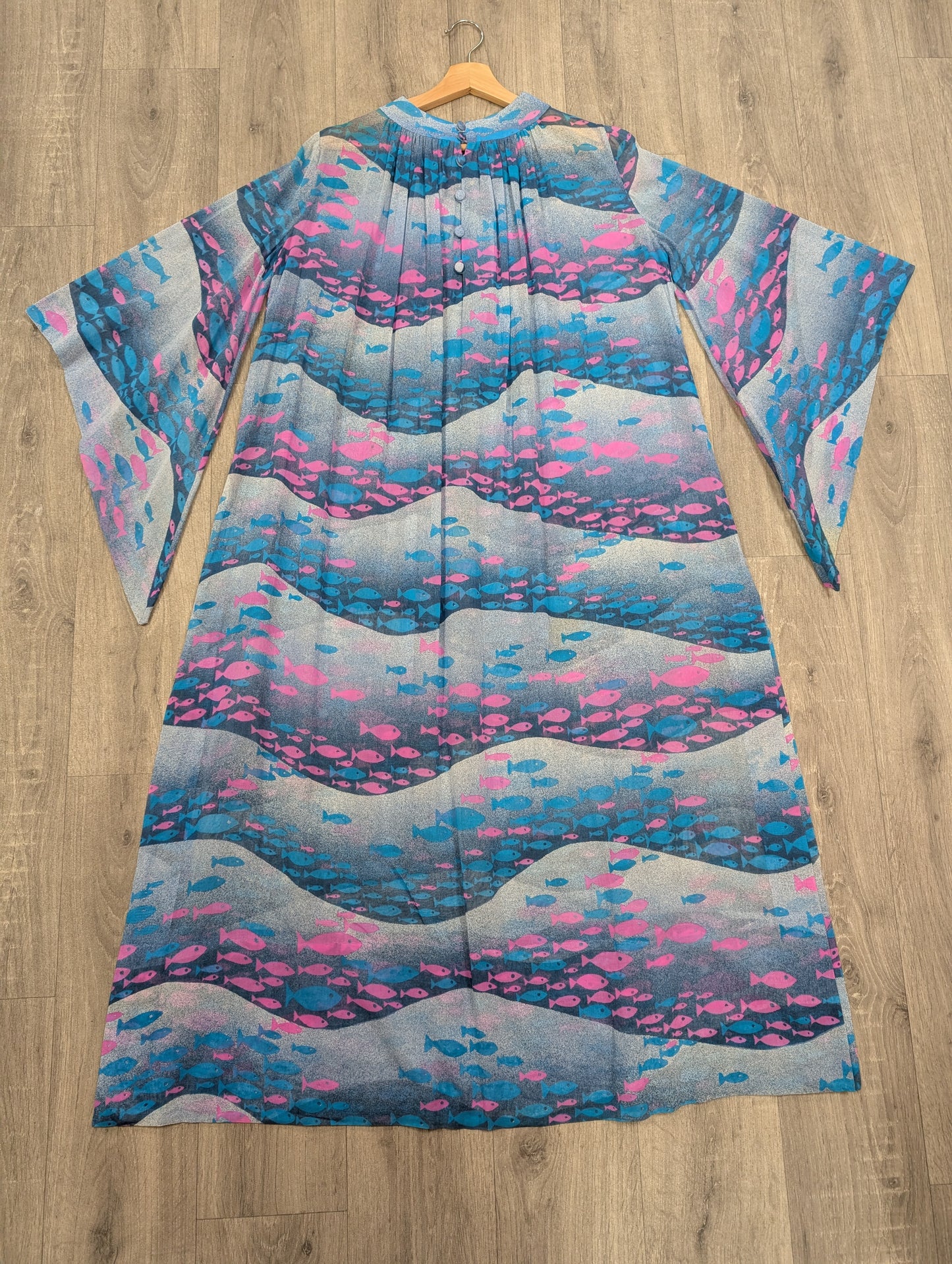 Epic 60s/70s Oriane Capri fish print sheer beach dress