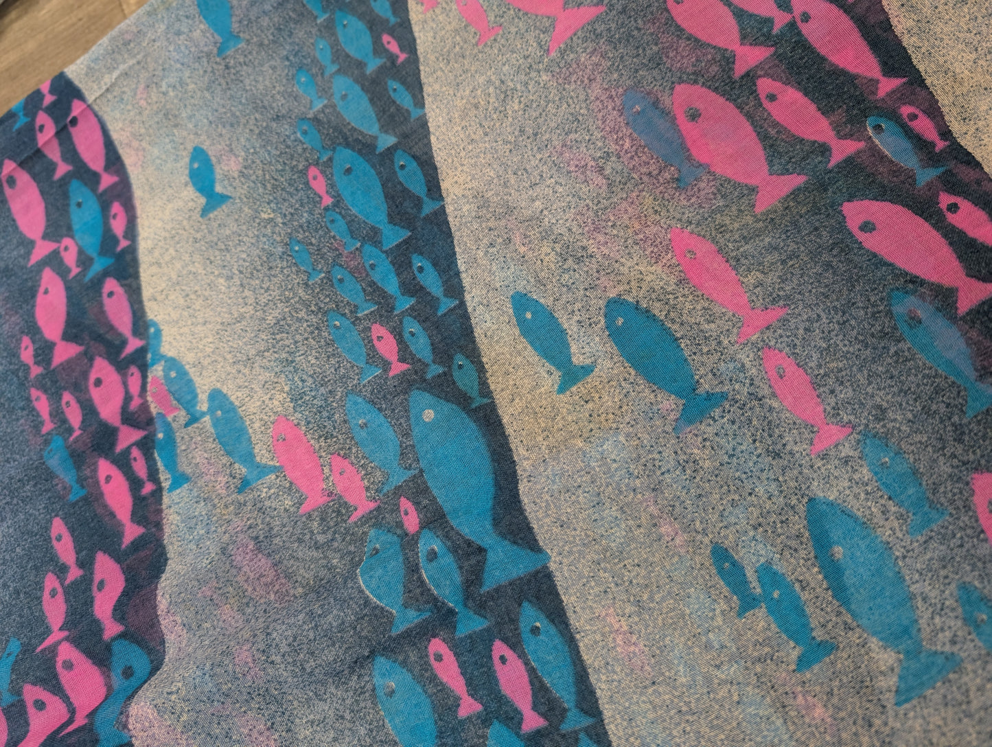 Epic 60s/70s Oriane Capri fish print sheer beach dress