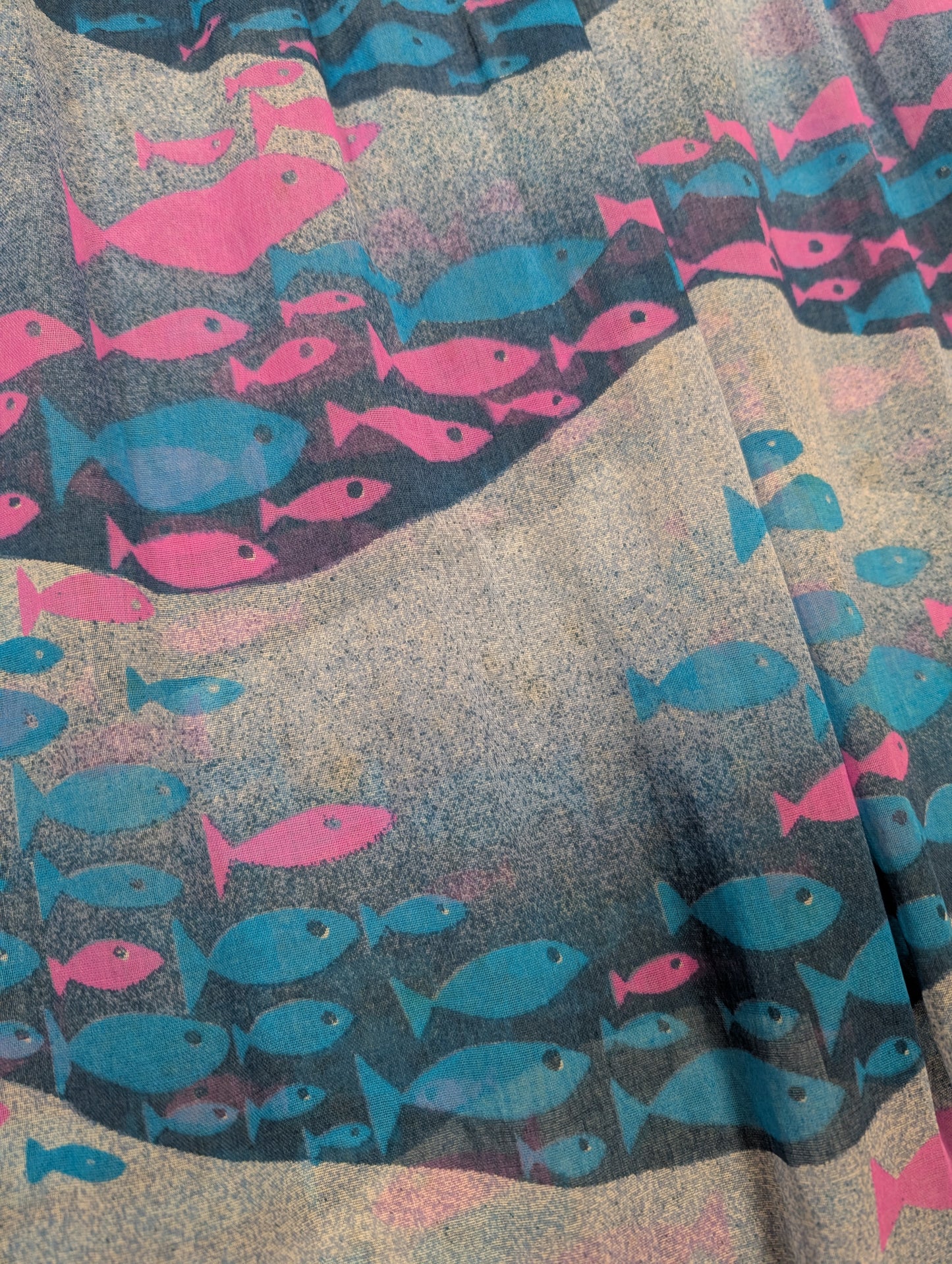 Epic 60s/70s Oriane Capri fish print sheer beach dress
