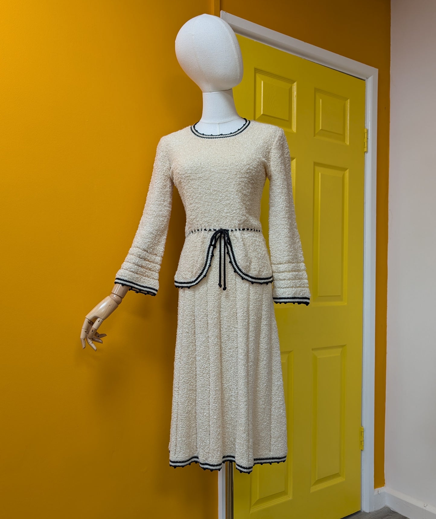 1970s Mary Ruane knitted top and skirt