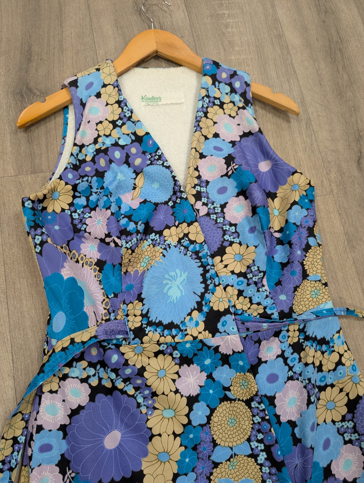 1960s Kanter's of Scandinavia towel lined beach wrap dress - S