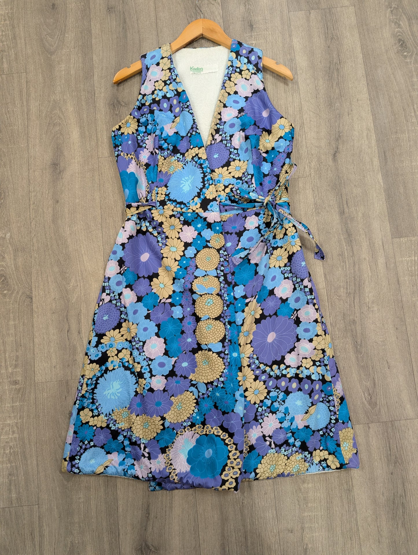 1960s Kanter's of Scandinavia towel lined beach wrap dress - S