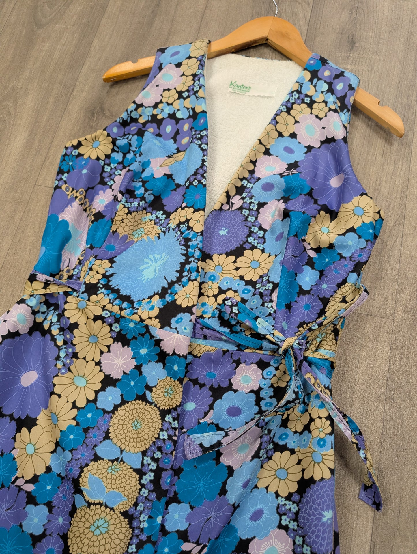 1960s Kanter's of Scandinavia towel lined beach wrap dress - S