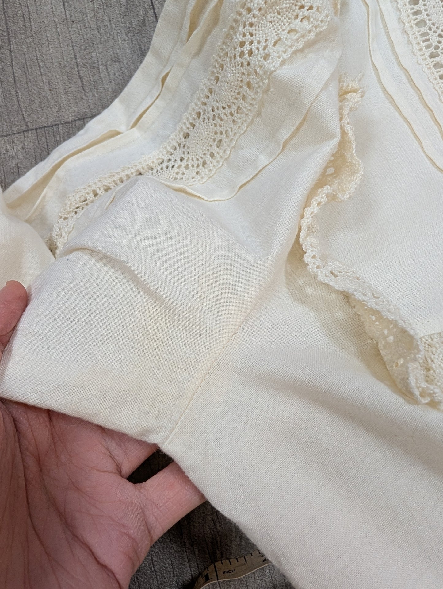 1970s cotton and lace prairie dress - Size 8