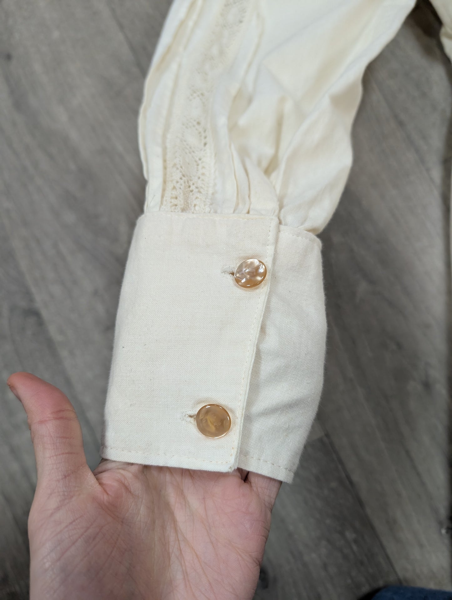 1970s cotton and lace prairie dress - Size 8