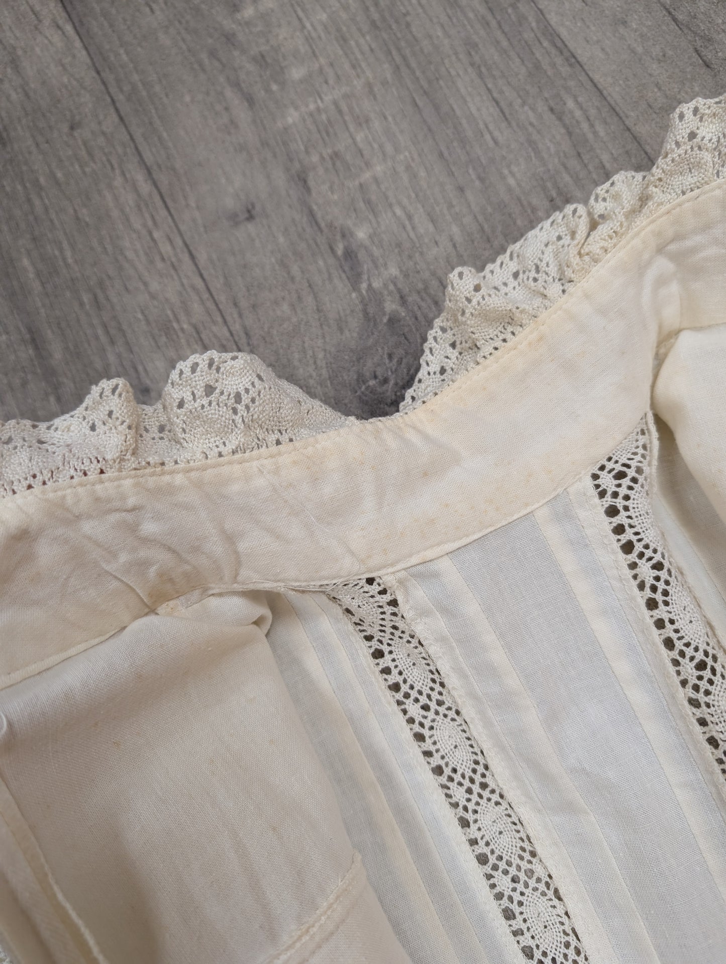 1970s cotton and lace prairie dress - Size 8
