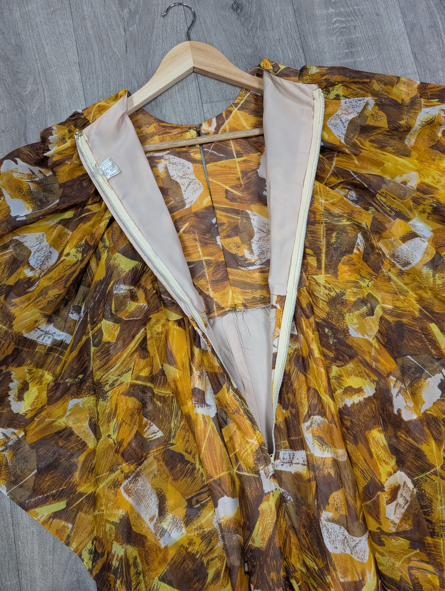 1970s abstract print maxi dress - S