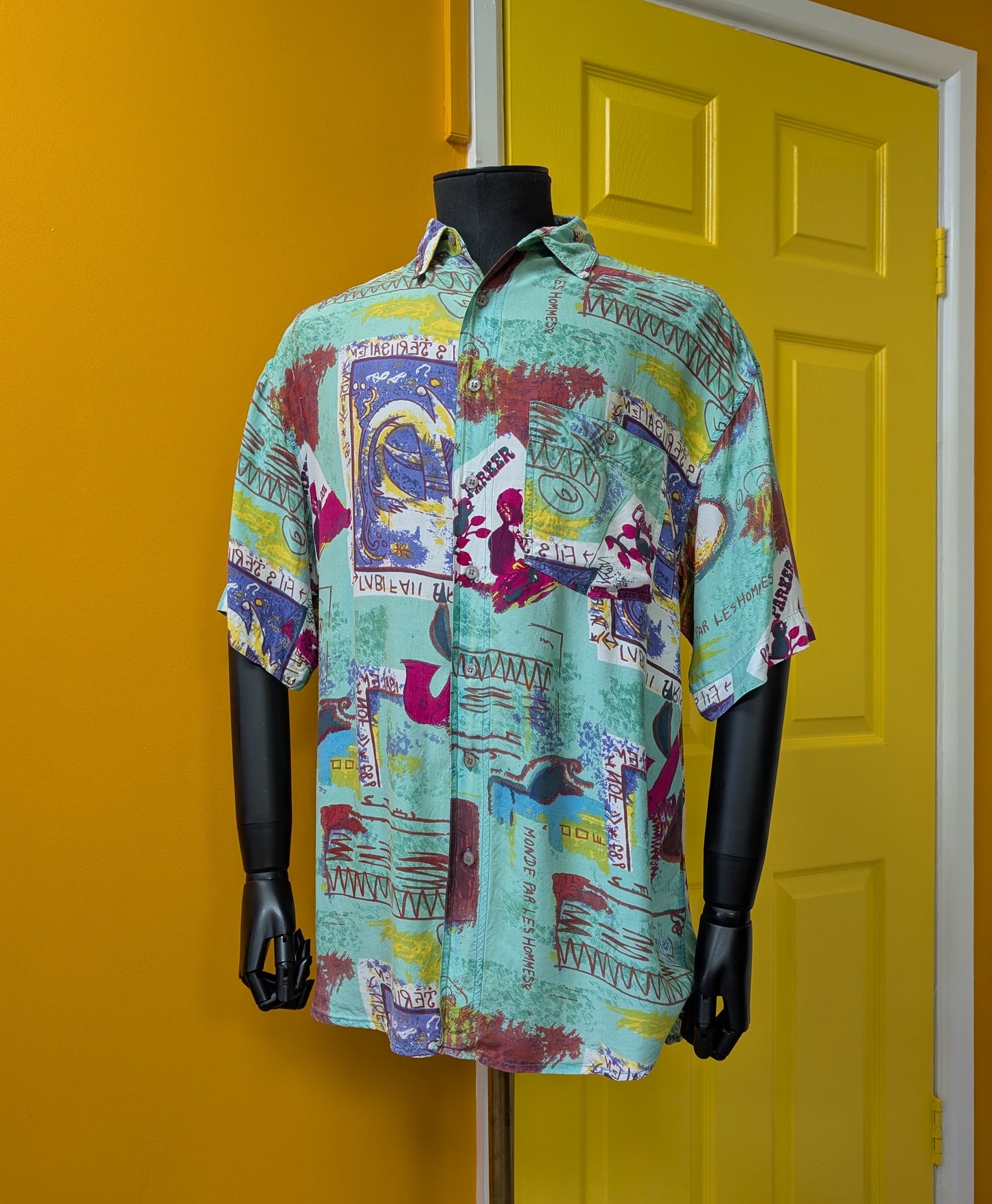 1990s C&A Charlie Parker novelty print shirt