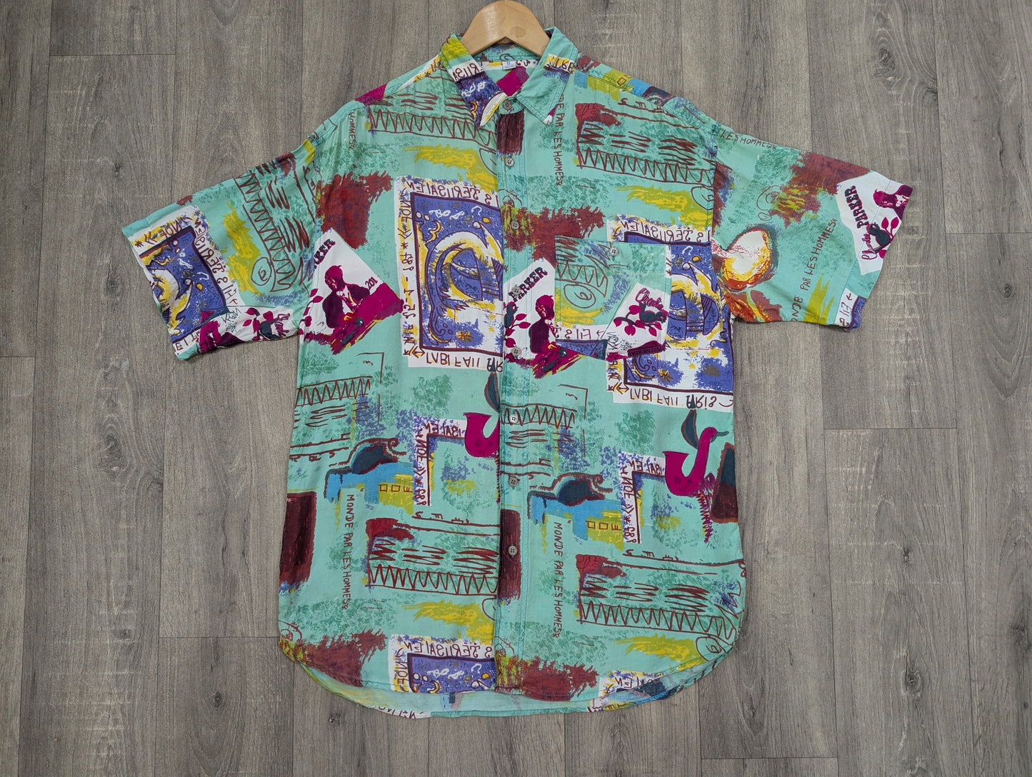 1990s C&A Charlie Parker novelty print shirt