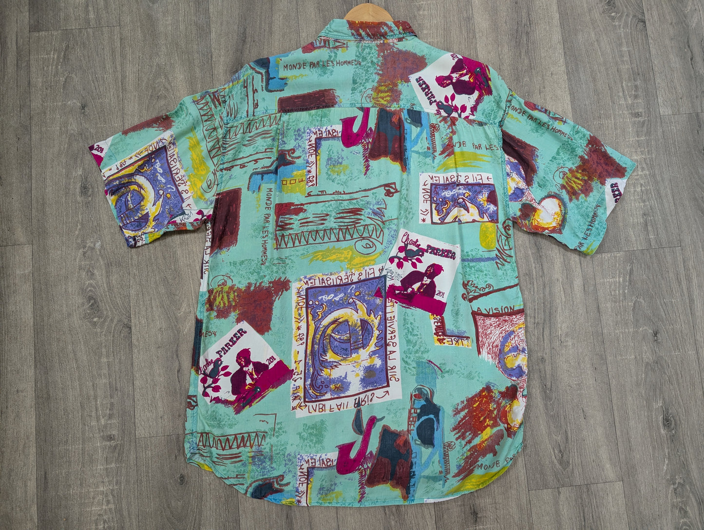 1990s C&A Charlie Parker novelty print shirt