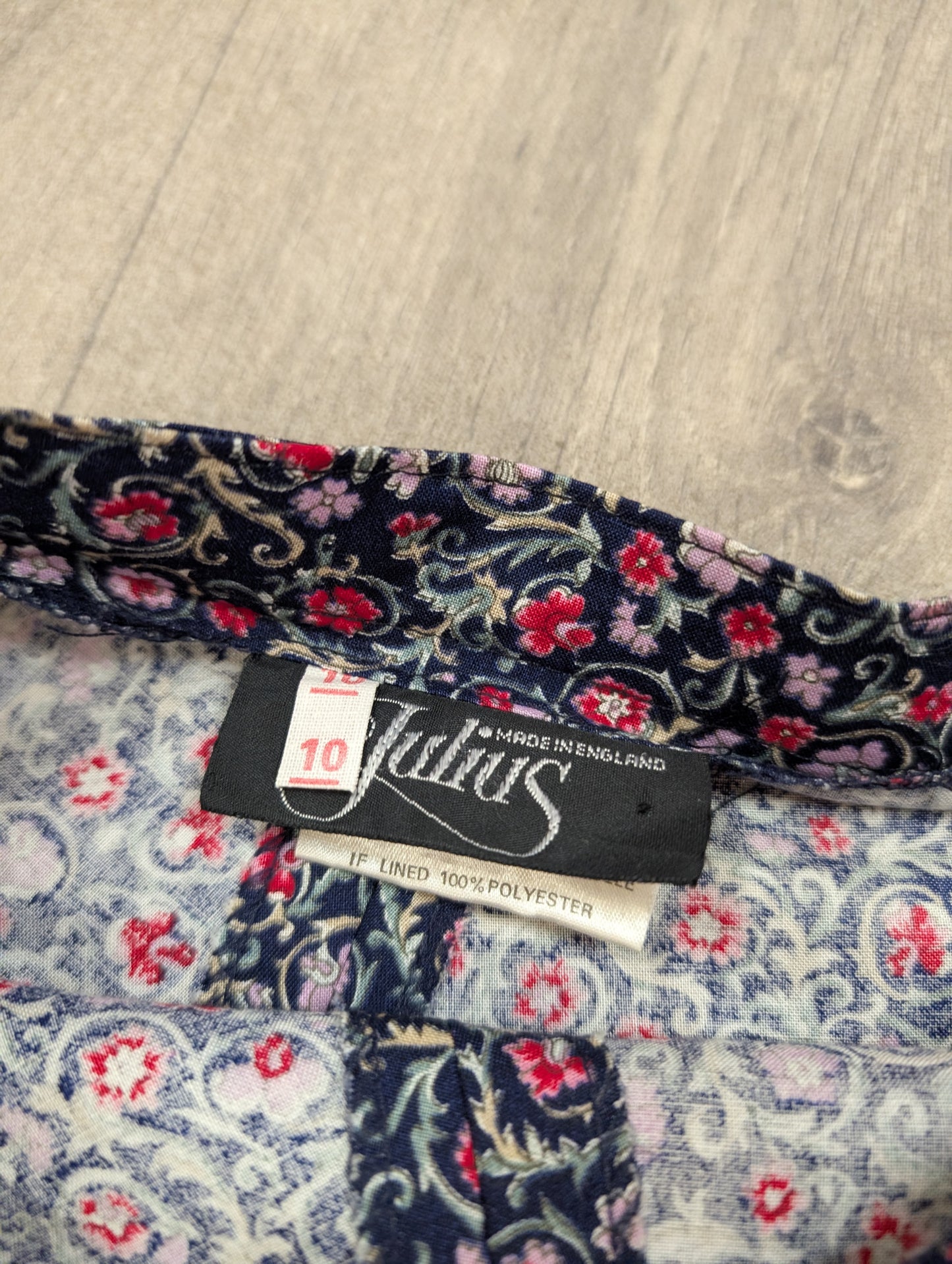 Deadstock 1970s Julius floral cotton skirt and belt - 24"W