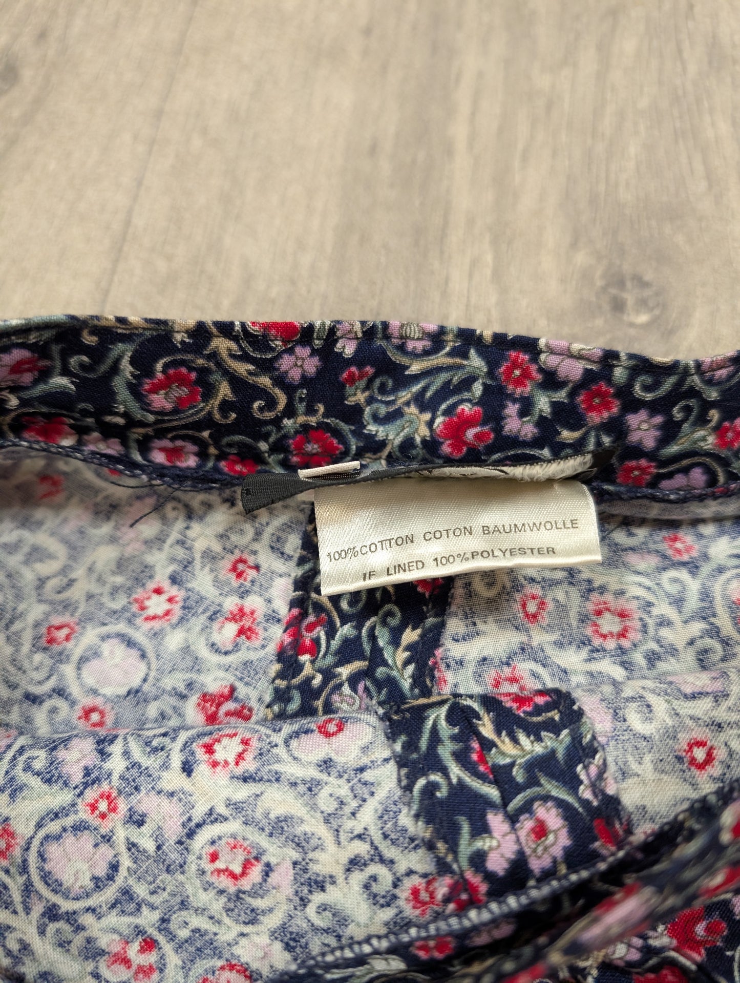 Deadstock 1970s Julius floral cotton skirt and belt - 24"W