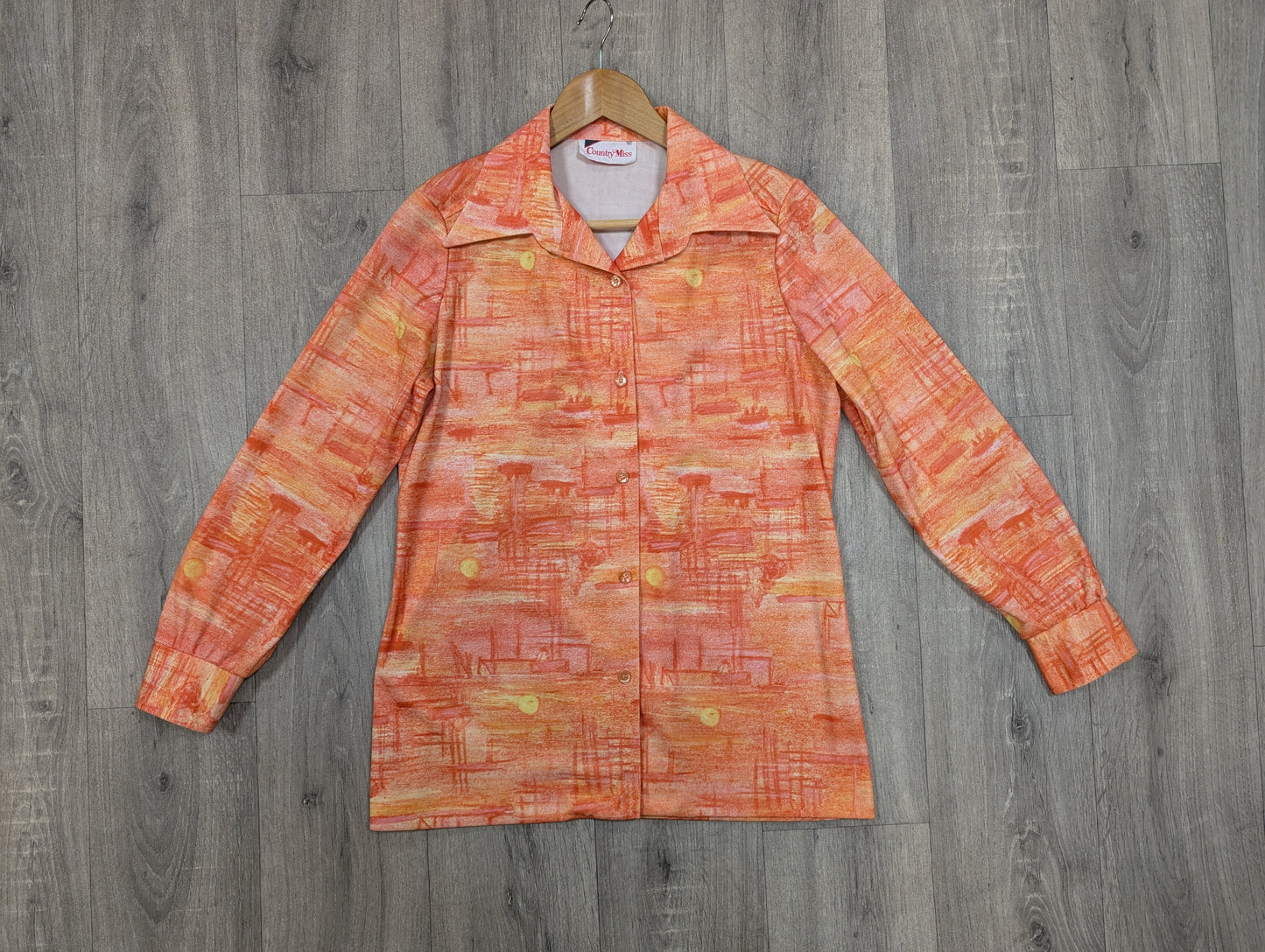1970s Country Miss dagger collar shirt - S/M