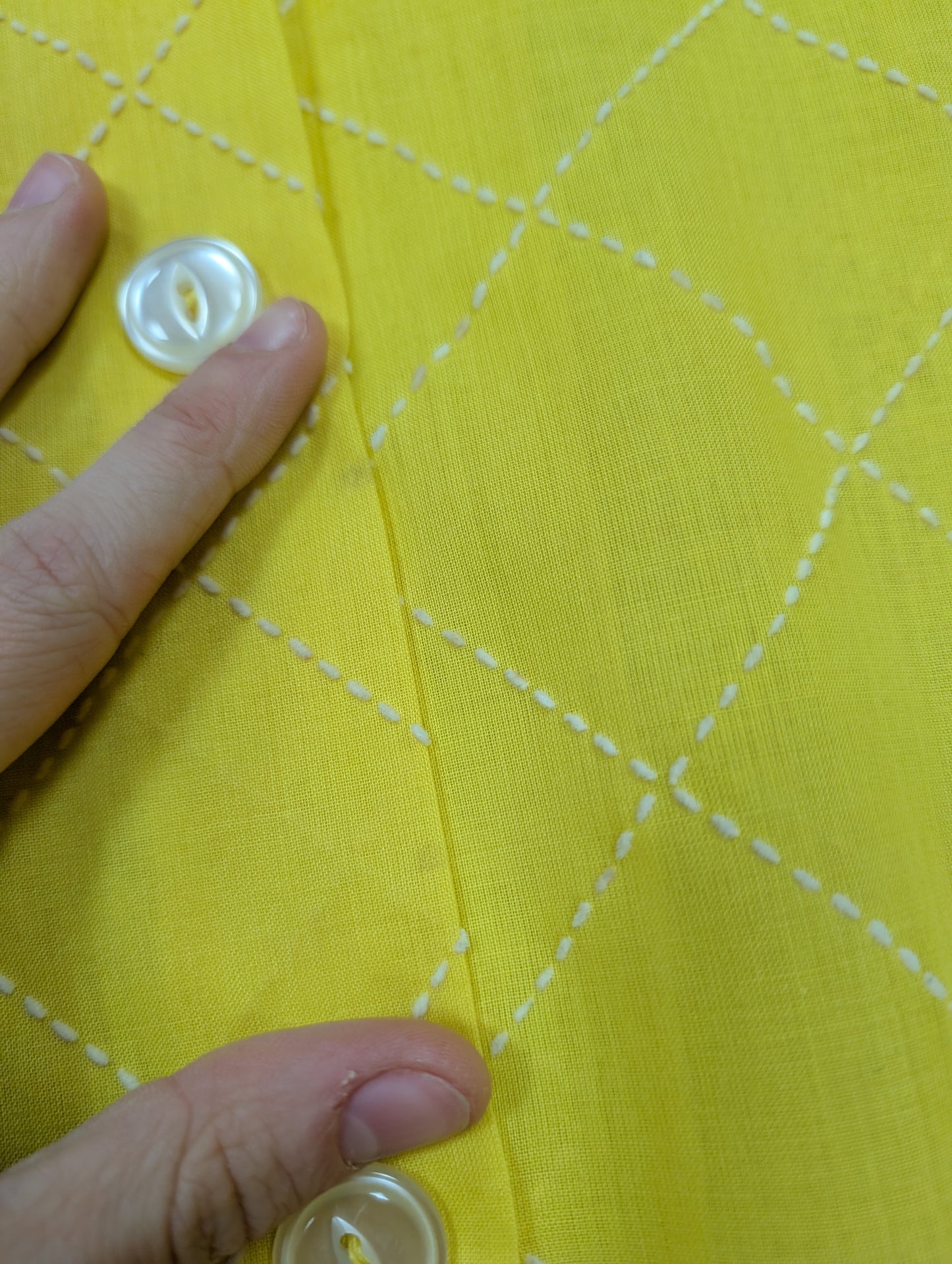 1960s yellow embroidered shirt/jacket - S/M