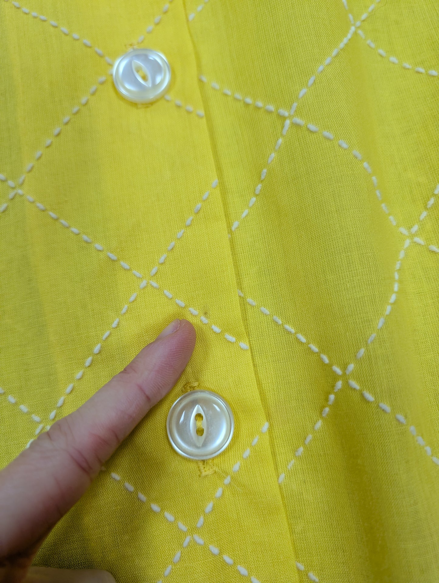 1960s yellow embroidered shirt/jacket - S/M