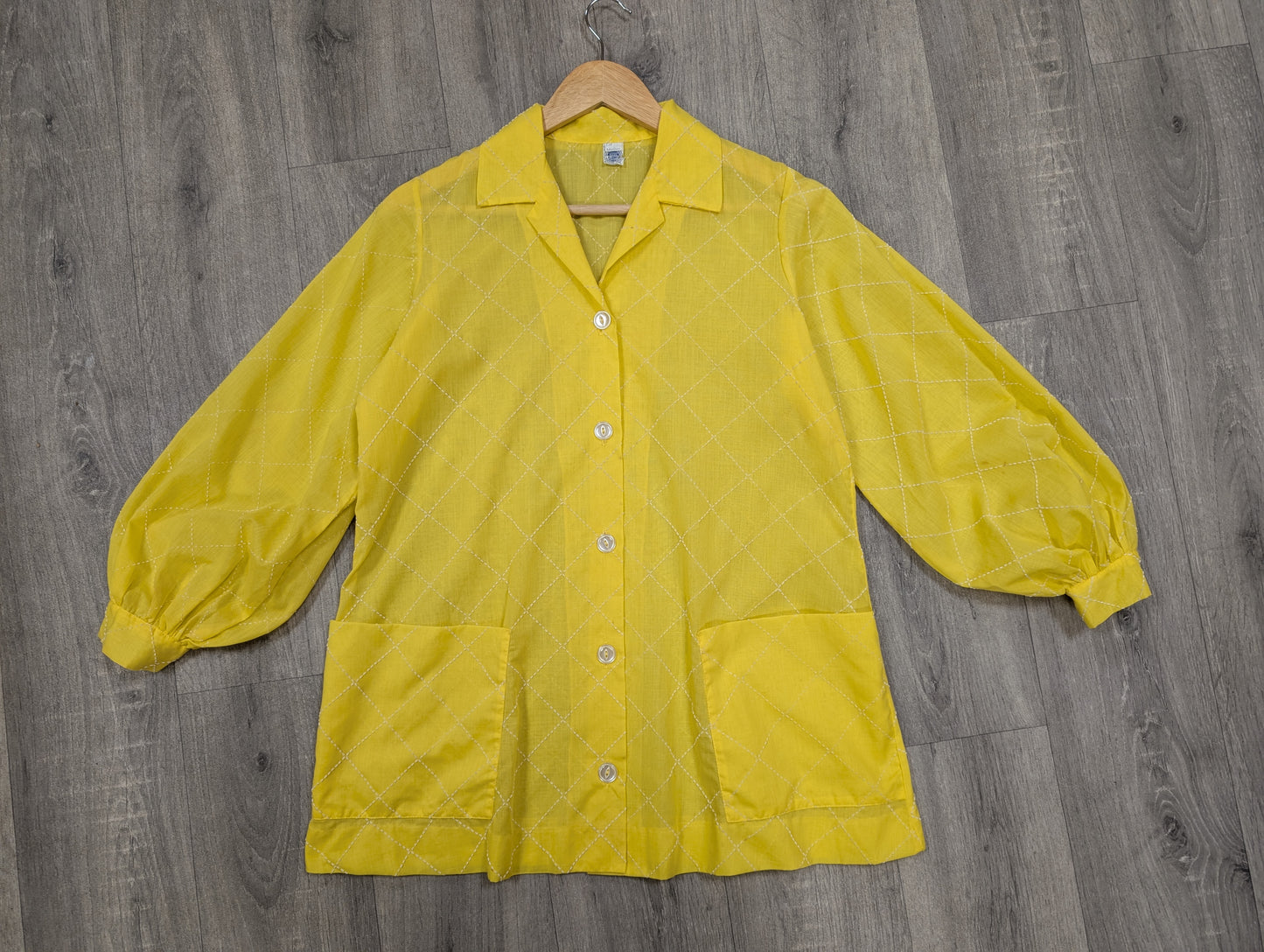 1960s yellow embroidered shirt/jacket - S/M