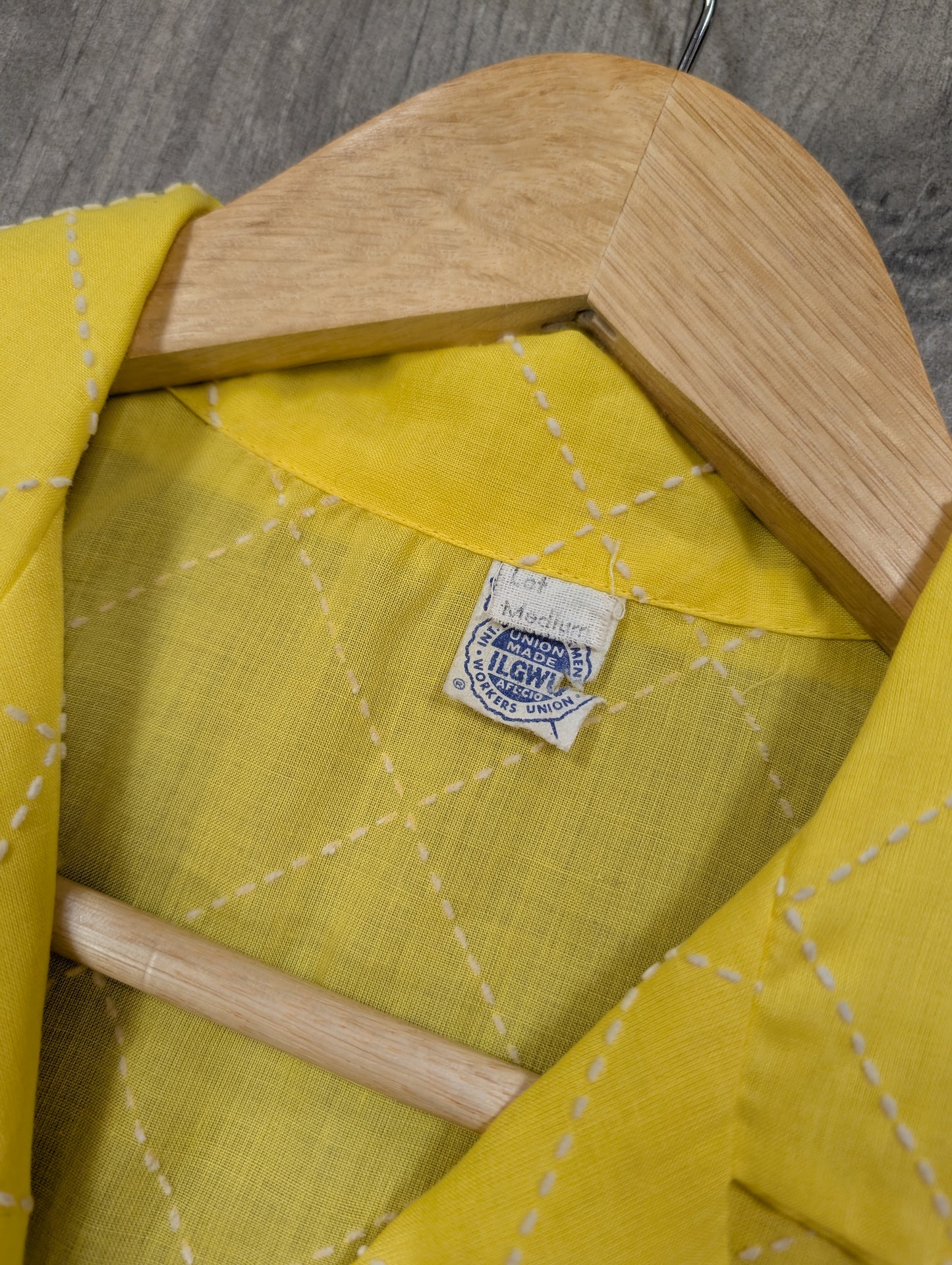 1960s yellow embroidered shirt/jacket - S/M