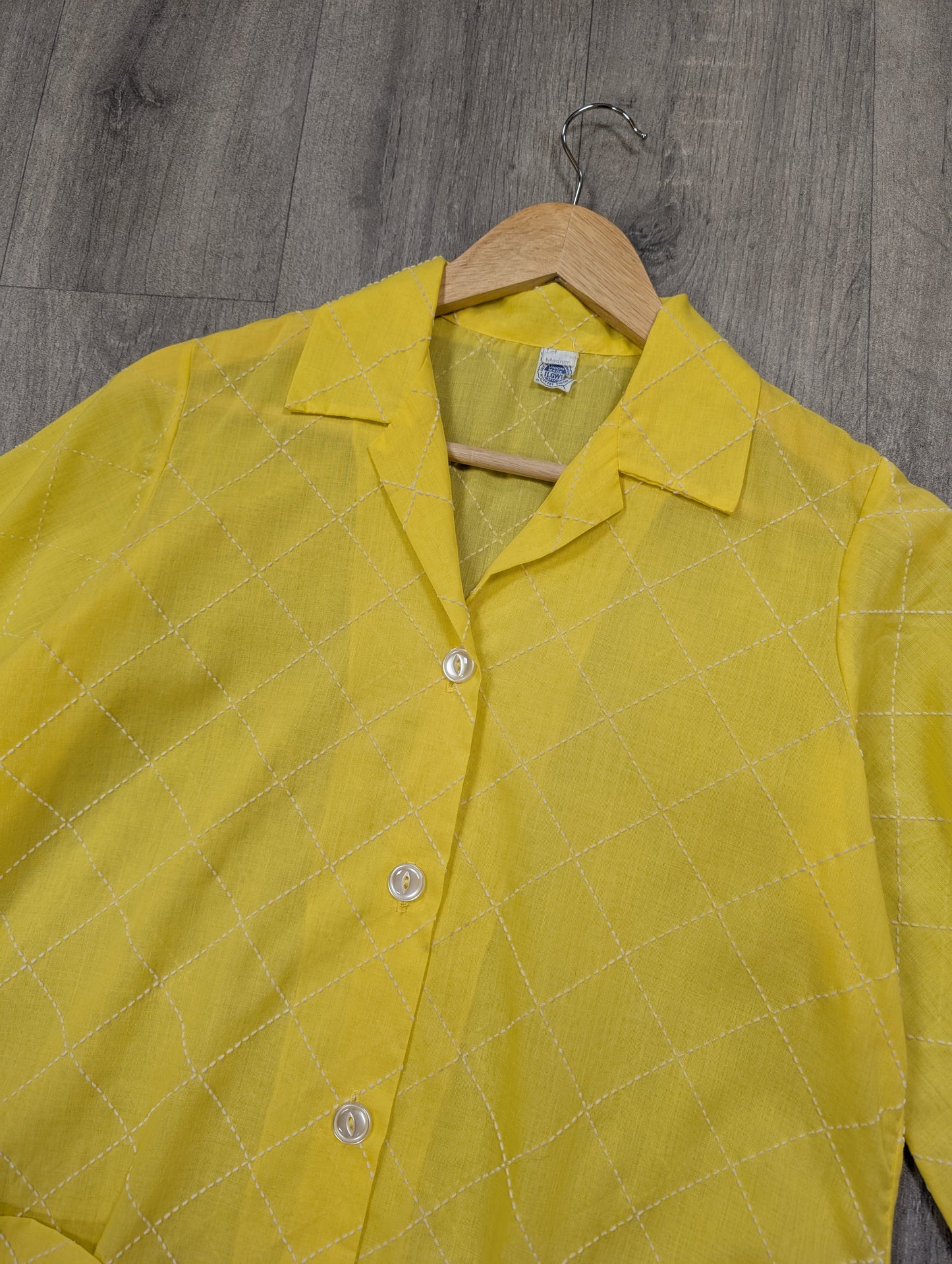 1960s yellow embroidered shirt/jacket - S/M