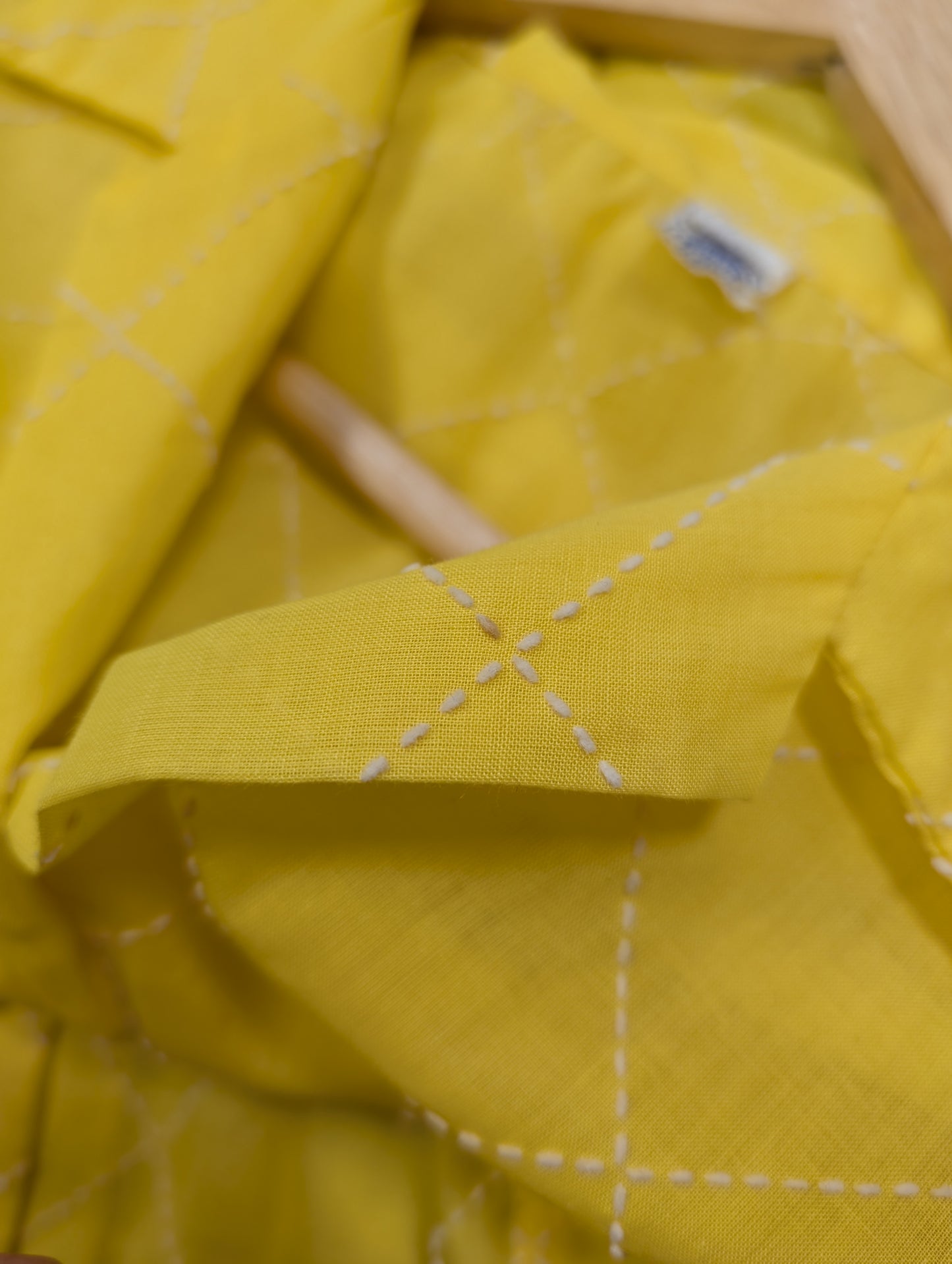 1960s yellow embroidered shirt/jacket - S/M