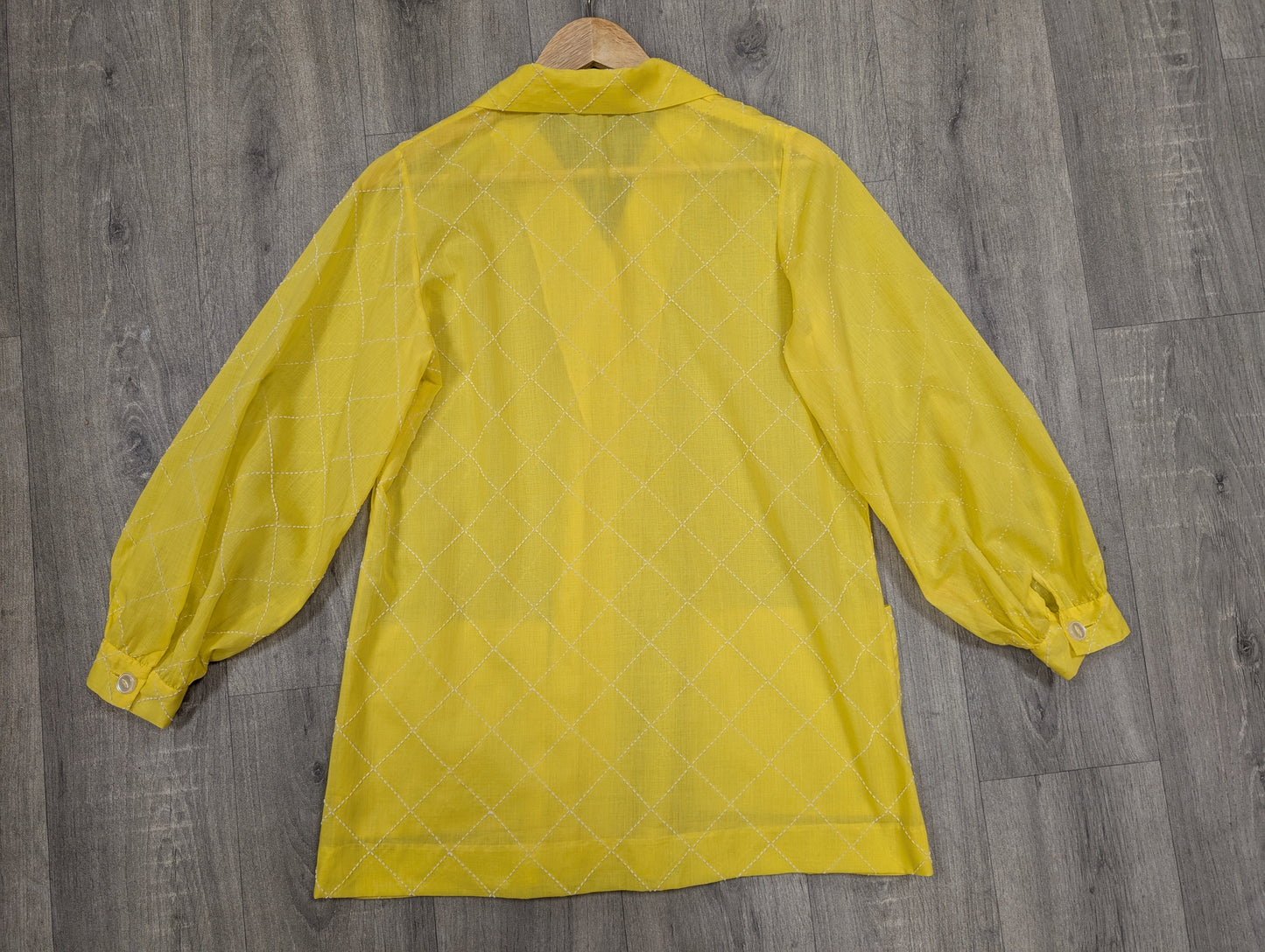1960s yellow embroidered shirt/jacket - S/M
