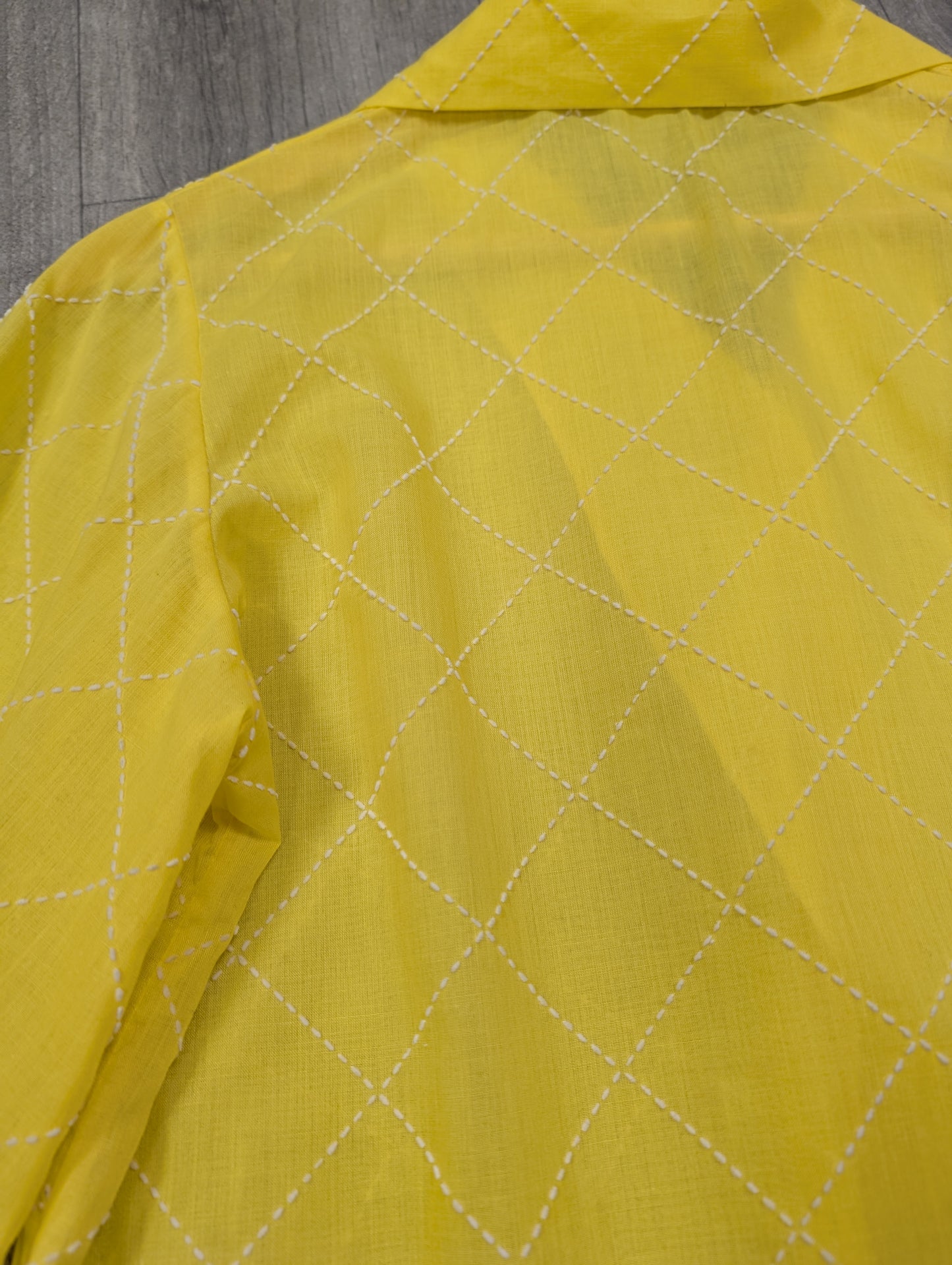 1960s yellow embroidered shirt/jacket - S/M