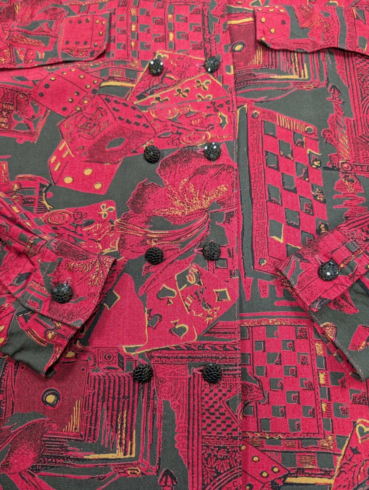 1980s Irringer novelty print shirt and skirt - Size 10/12