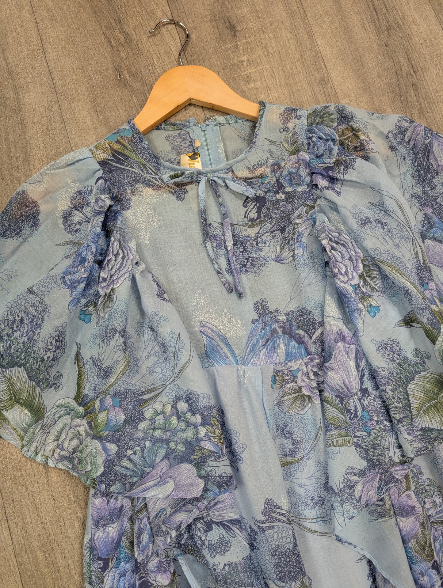 1970s Shelana blue maxi dress - Size 10