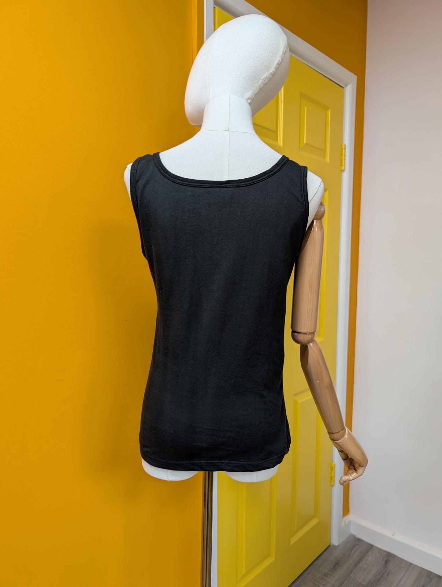1980s Dorothy Perkins black cotton vest